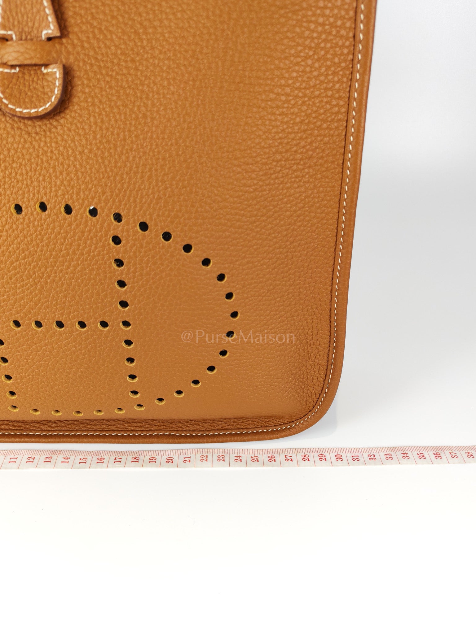 Evelyne PM in Gold Clemence Leather and Gold Hardware Stamp B (2023) | Purse Maison Luxury Bags Shop