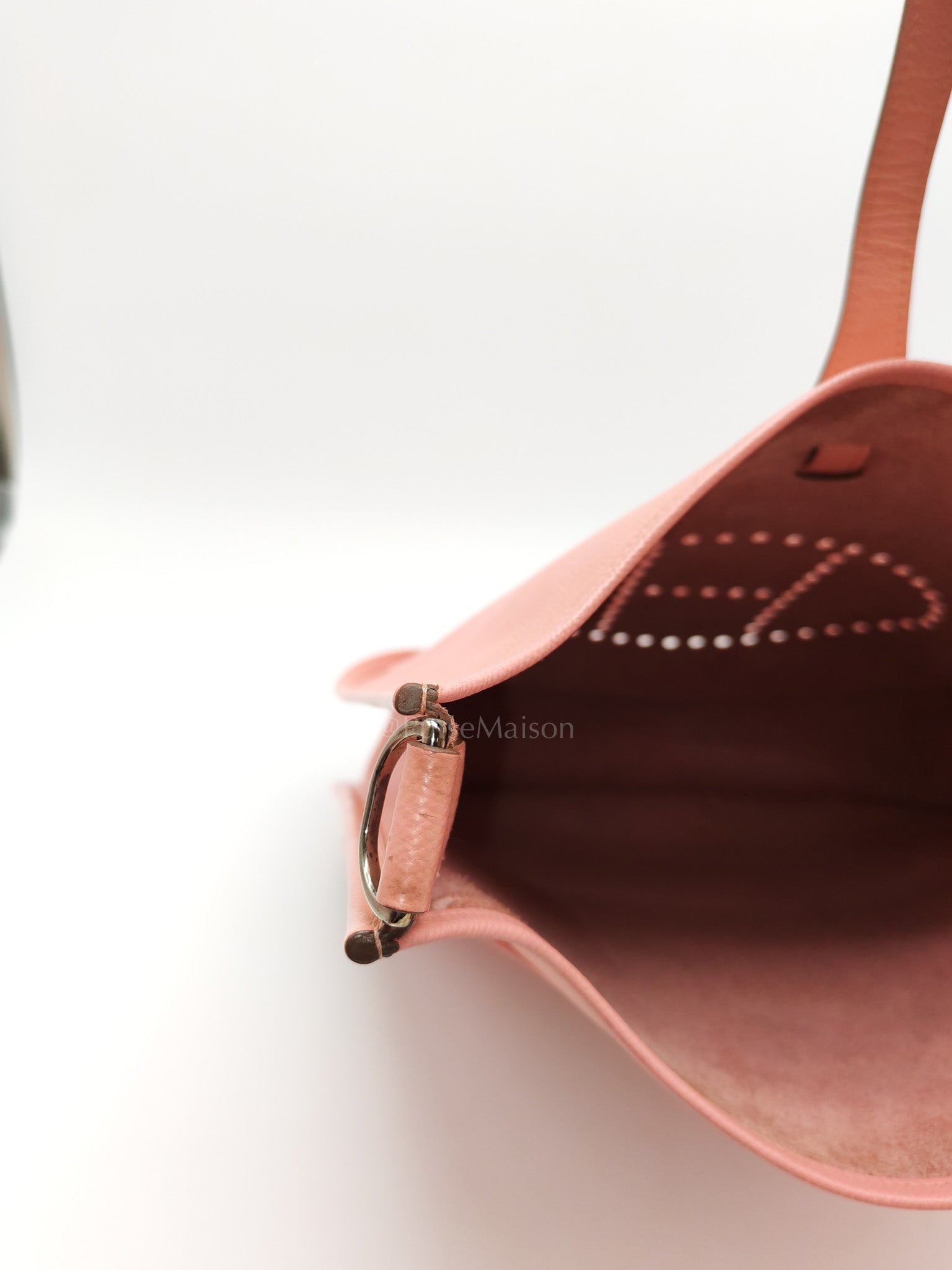 Evelyne PM in Pink Epsom Leather & Palladium Hardware Stamp T(2015) | Purse Maison Luxury Bags Shop