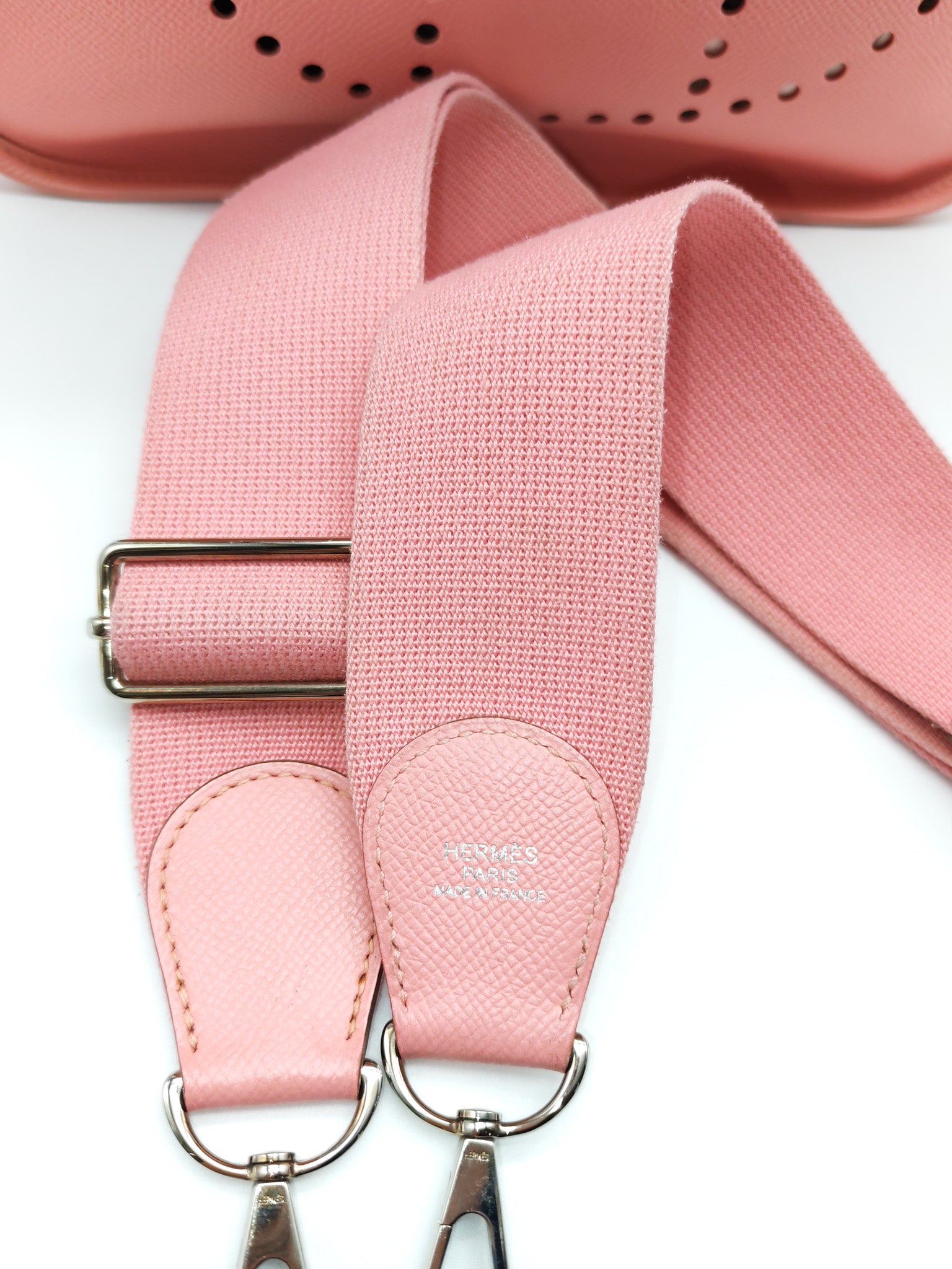 Evelyne PM in Pink Epsom Leather & Palladium Hardware Stamp T(2015) | Purse Maison Luxury Bags Shop