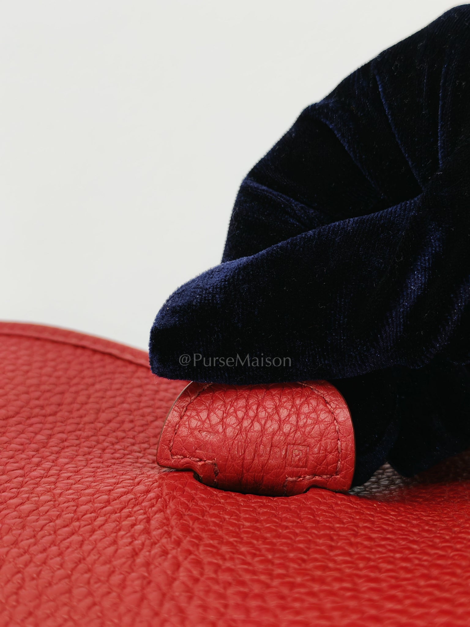 Evelyne PM Red Celemence Leather and Palladium Hardware Stamp R Square (2014) | Purse Maison Luxury Bags Shop