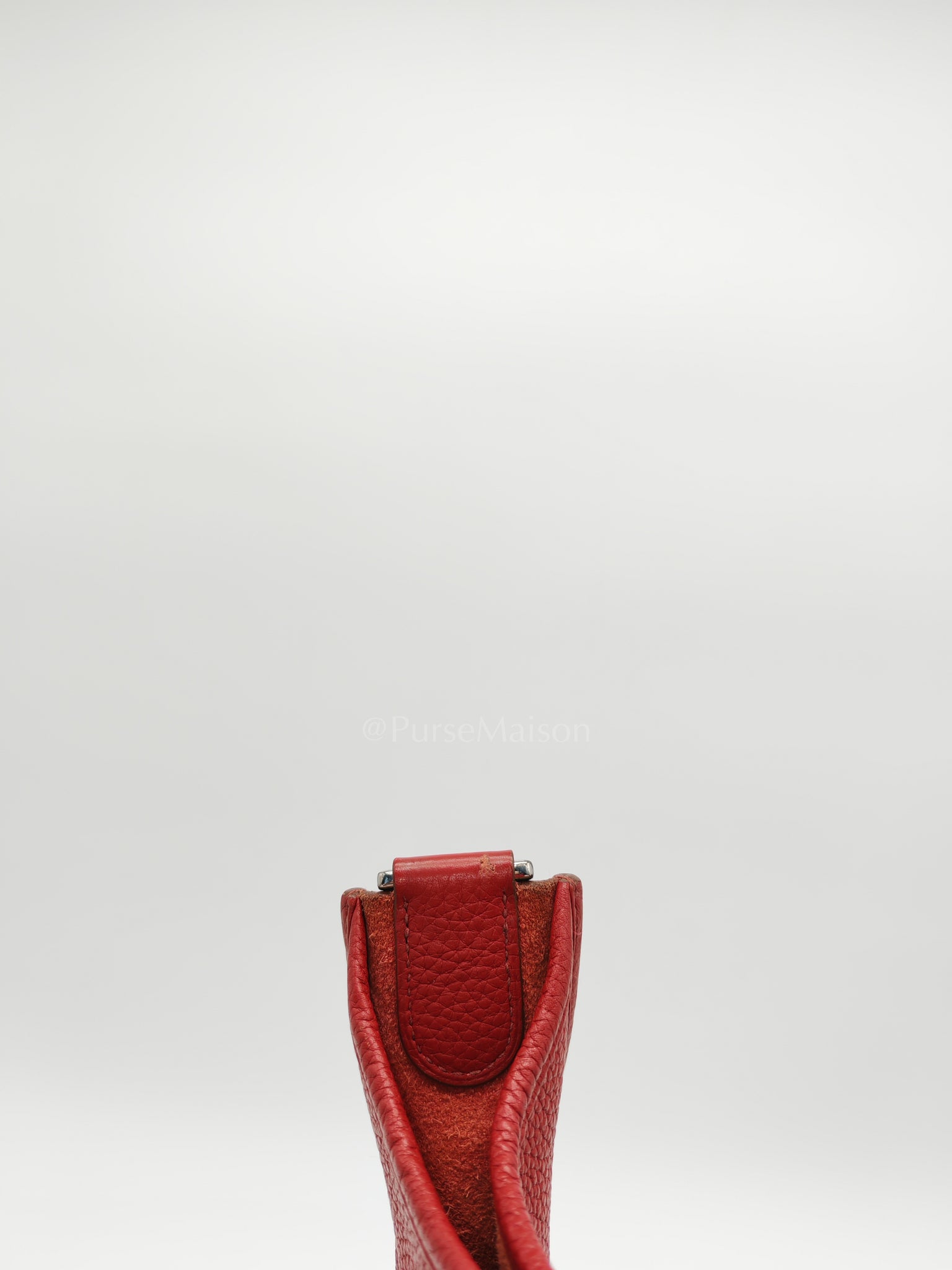 Evelyne PM Red Celemence Leather and Palladium Hardware Stamp R Square (2014) | Purse Maison Luxury Bags Shop