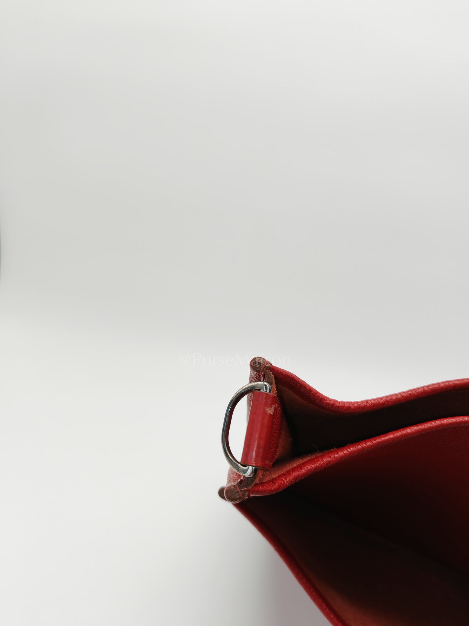 Evelyne PM Red Celemence Leather and Palladium Hardware Stamp R Square (2014) | Purse Maison Luxury Bags Shop