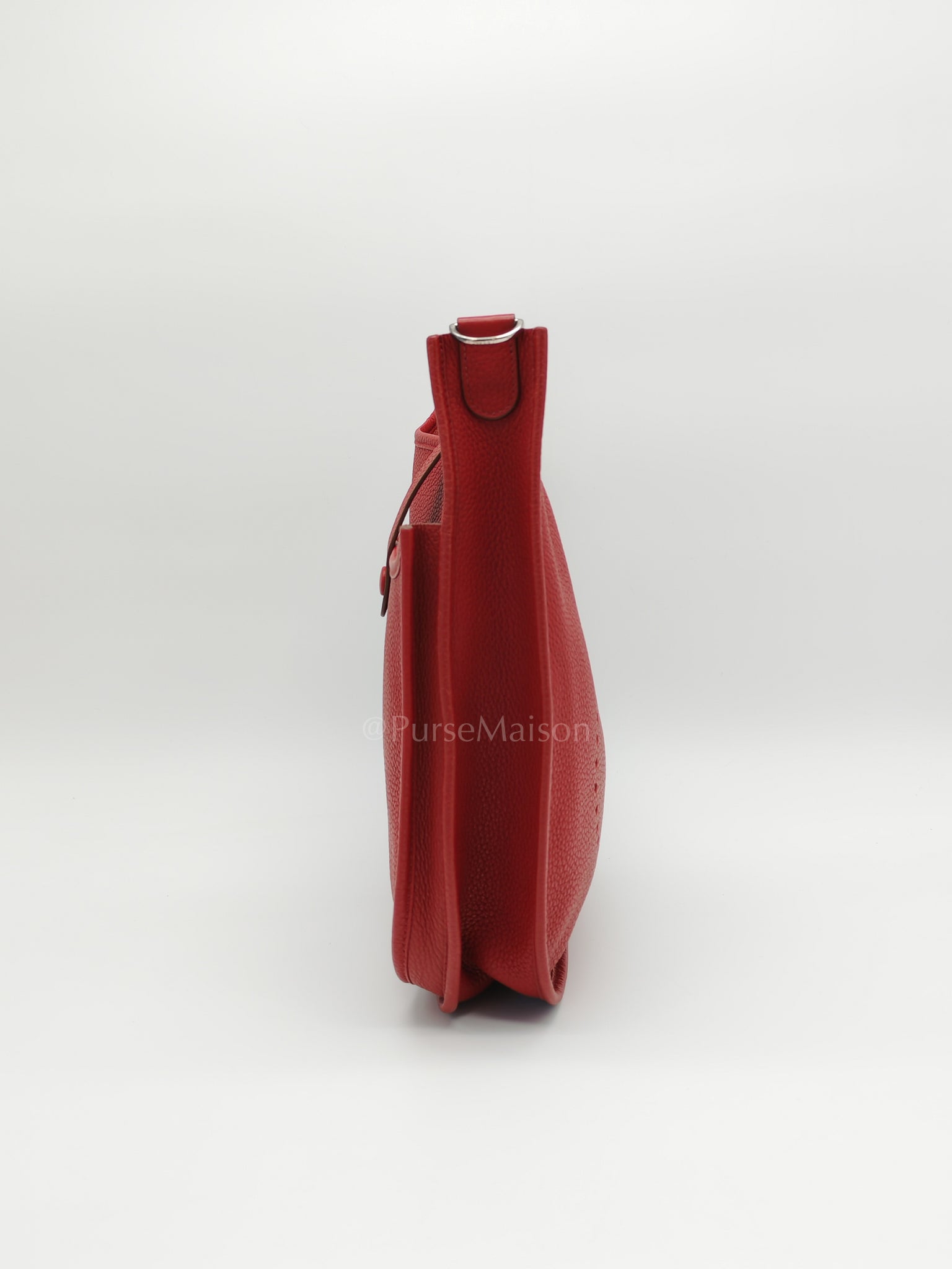 Evelyne PM Red Celemence Leather and Palladium Hardware Stamp R Square (2014) | Purse Maison Luxury Bags Shop