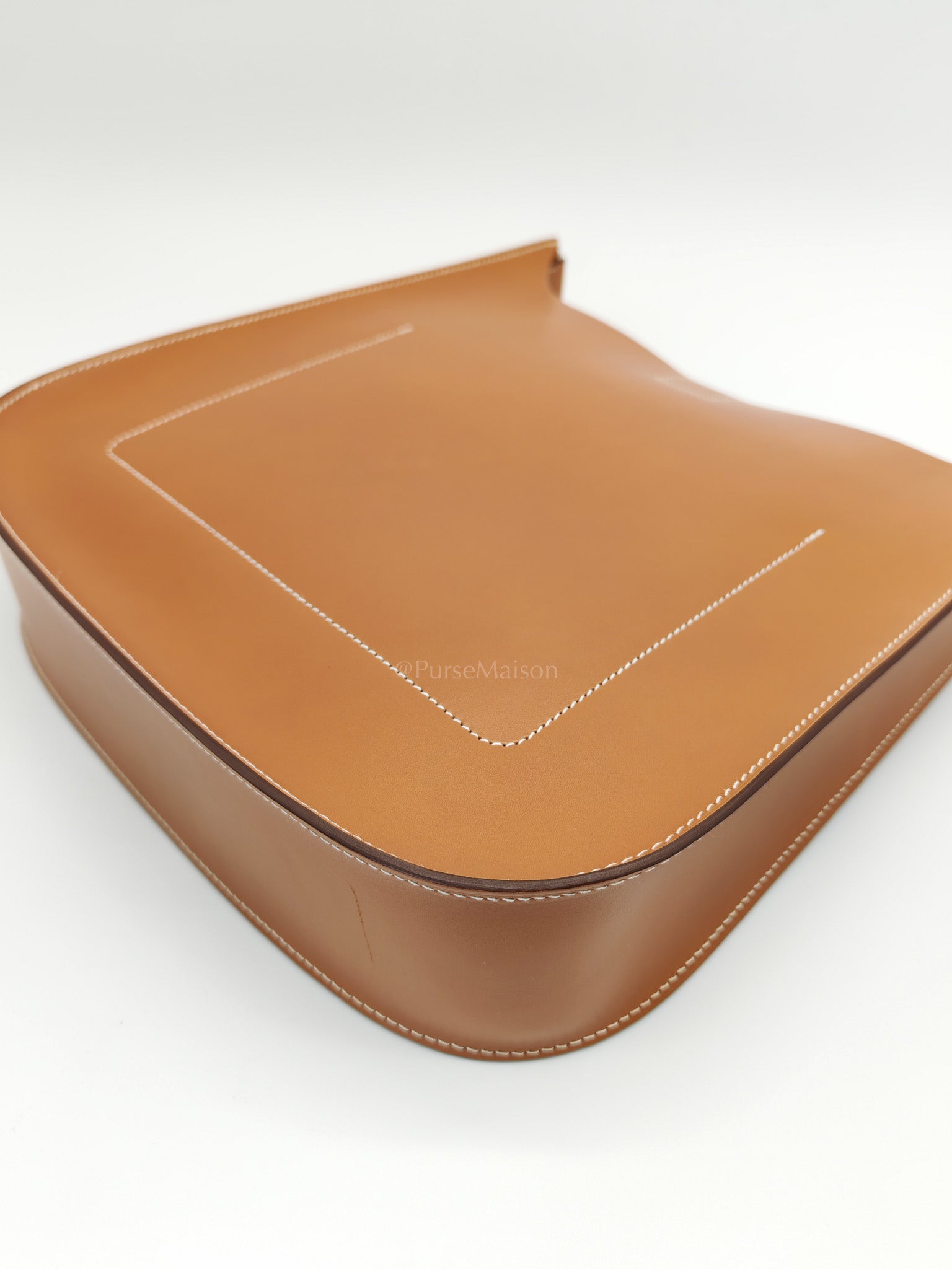 Evelyne PM Sellier in Gold Vache Hunter Leather and Palladium Hardware Stamp A (2017) | Purse Maison Luxury Bags Shop