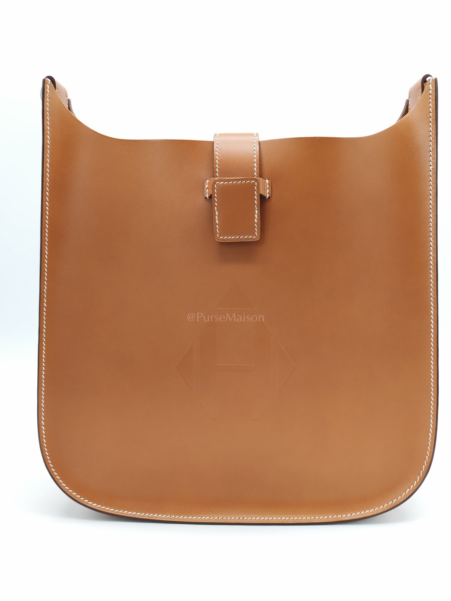 Evelyne PM Sellier in Gold Vache Hunter Leather and Palladium Hardware Stamp A (2017) | Purse Maison Luxury Bags Shop