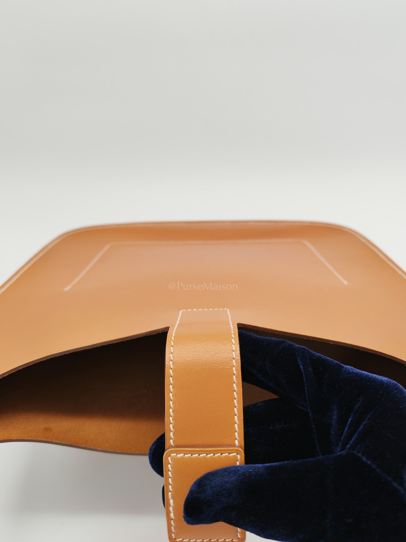 Evelyne PM Sellier in Gold Vache Hunter Leather and Palladium Hardware Stamp A (2017) | Purse Maison Luxury Bags Shop