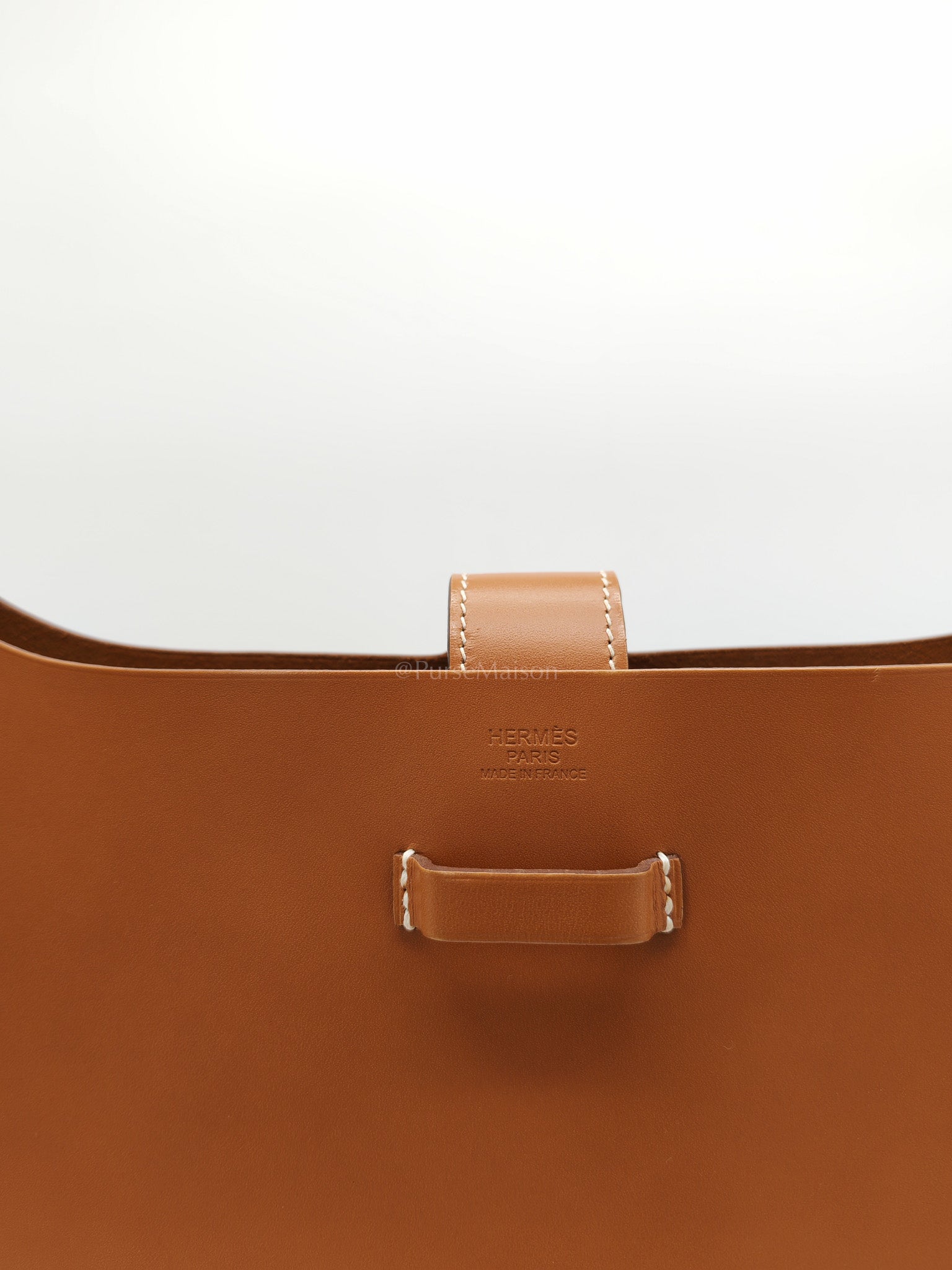 Evelyne PM Sellier in Gold Vache Hunter Leather and Palladium Hardware Stamp A (2017) | Purse Maison Luxury Bags Shop