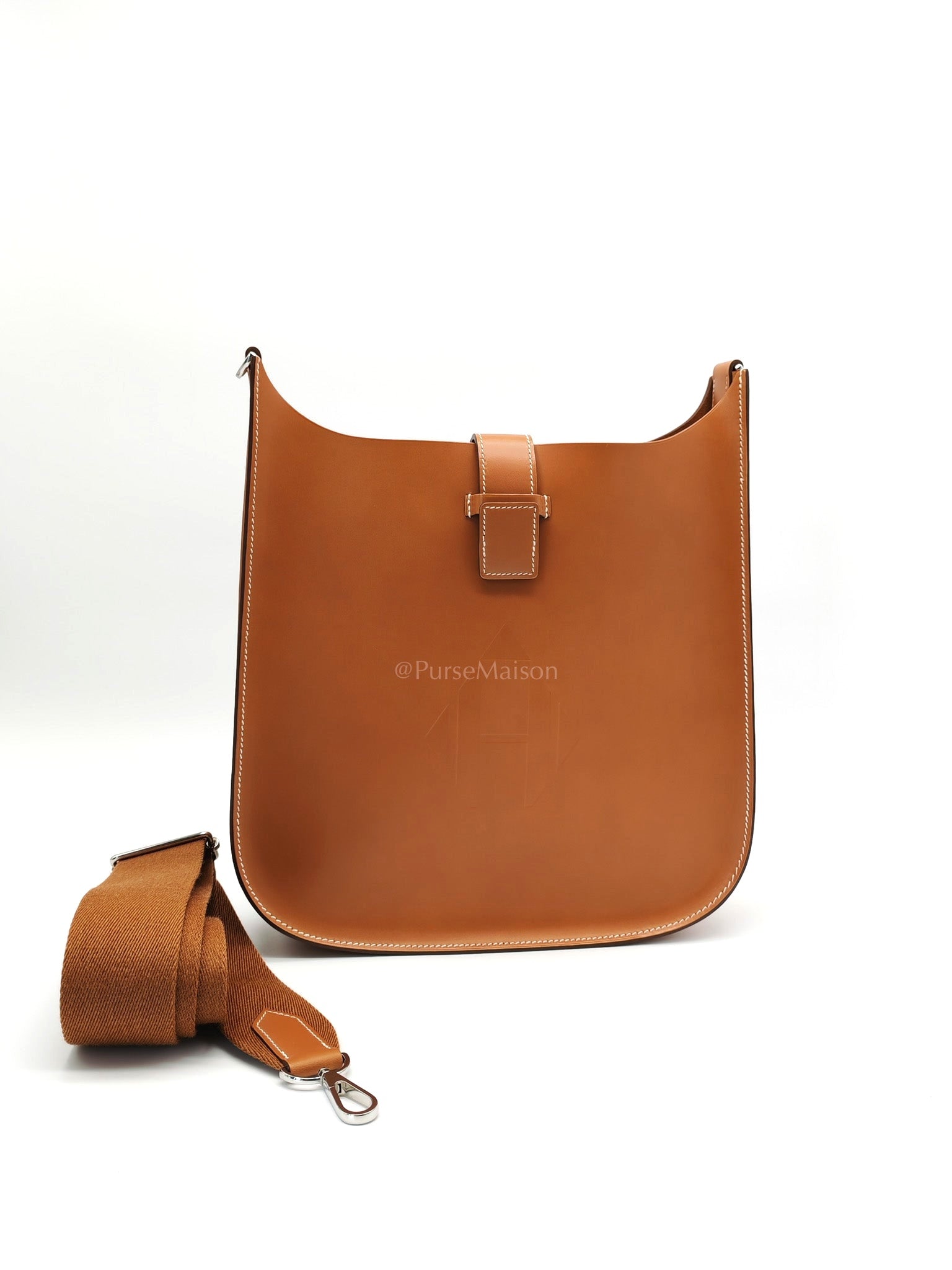 Evelyne PM Sellier in Gold Vache Hunter Leather and Palladium Hardware Stamp A (2017) | Purse Maison Luxury Bags Shop