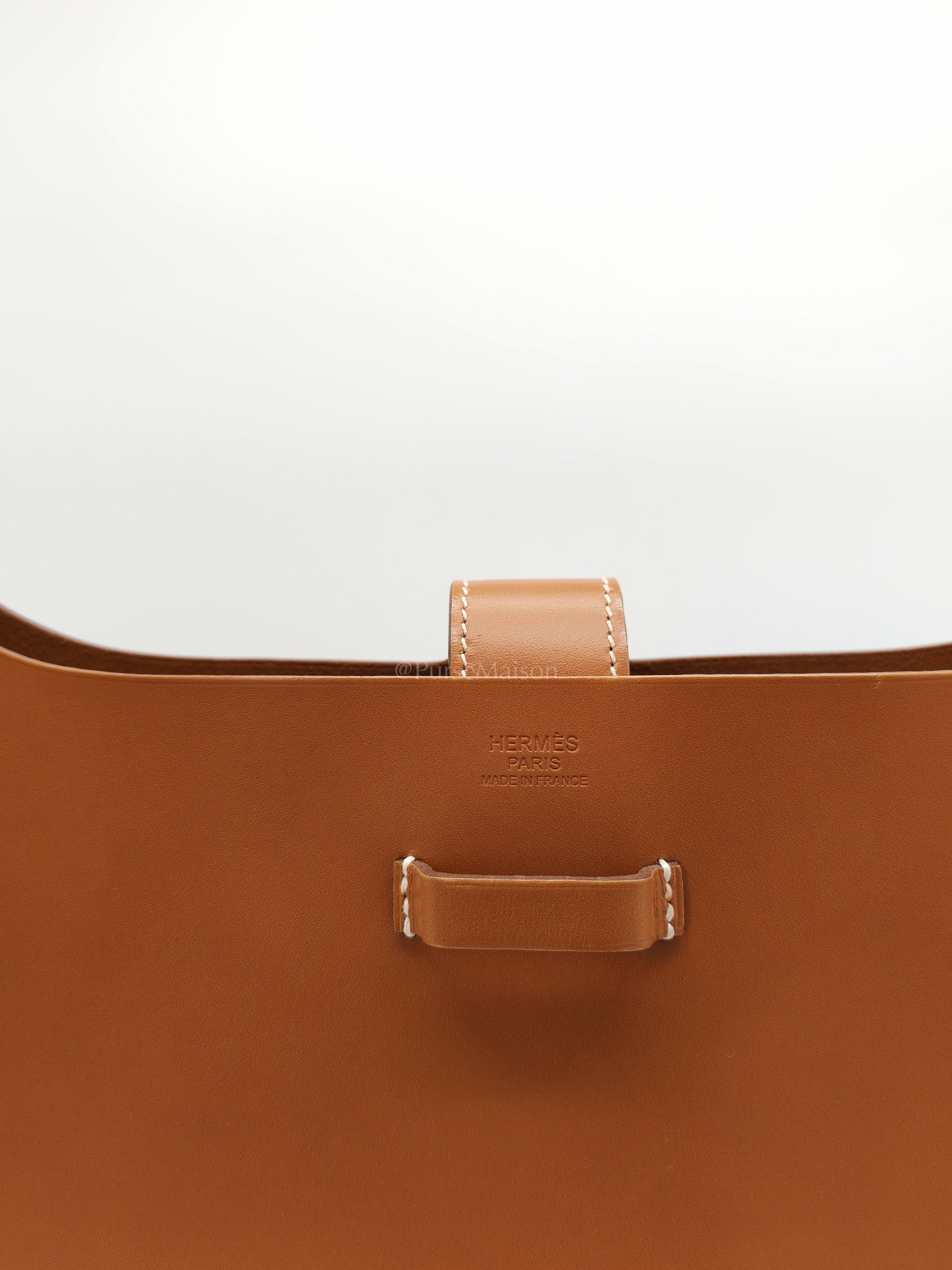 Evelyne PM Sellier in Gold Vache Hunter Leather and Palladium Hardware Stamp A (2017) | Purse Maison Luxury Bags Shop