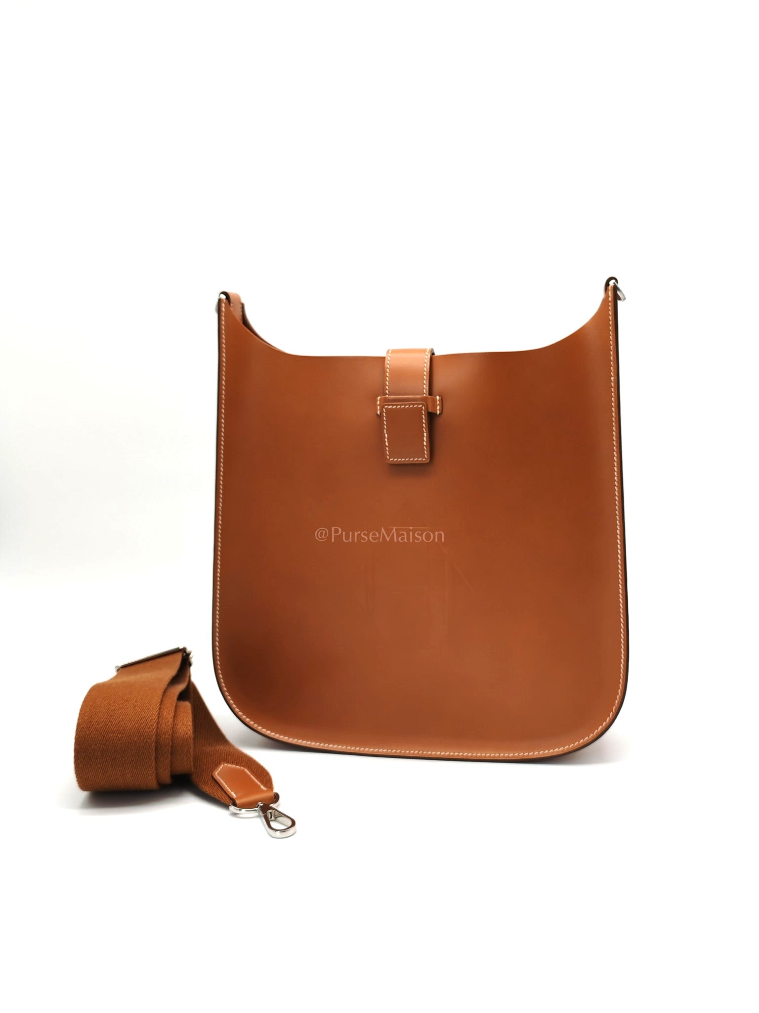 Evelyne PM Sellier in Gold Vache Hunter Leather and Palladium Hardware Stamp A (2017) | Purse Maison Luxury Bags Shop