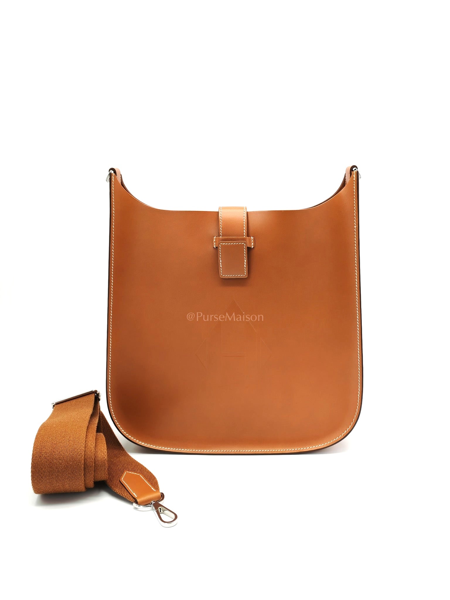 Evelyne PM Sellier in Gold Vache Hunter Leather and Palladium Hardware Stamp A (2017) | Purse Maison Luxury Bags Shop