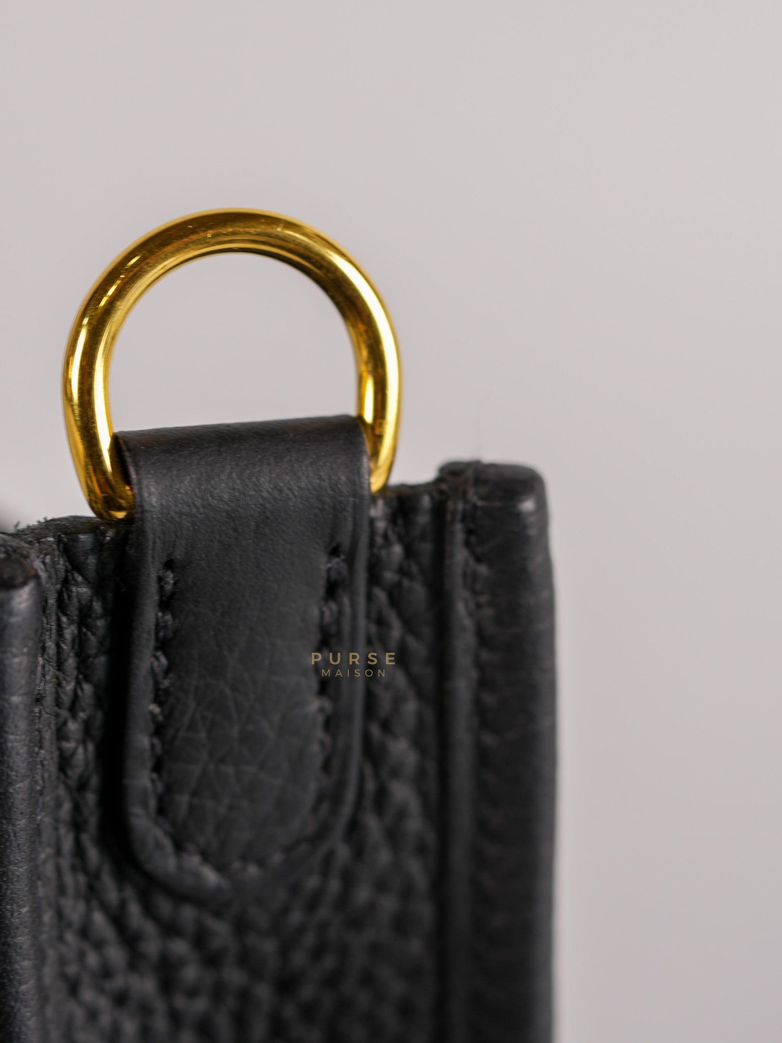 Evelyne TPM Black Clemence Leather in Gold Hardware Stamp D (2019) | Purse Maison Luxury Bags Shop