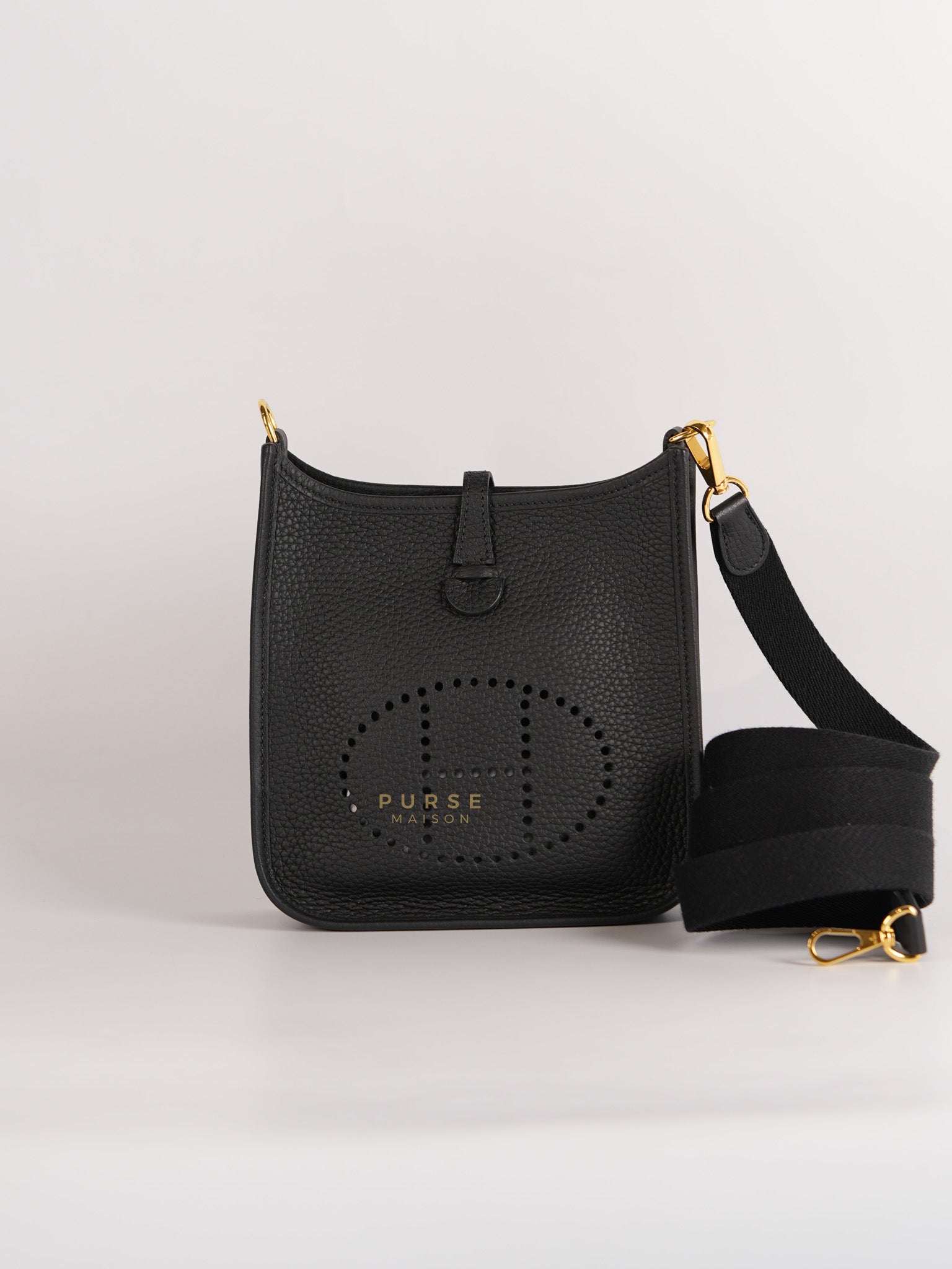 Evelyne TPM Black Clemence Leather in Gold Hardware Stamp D (2019) | Purse Maison Luxury Bags Shop