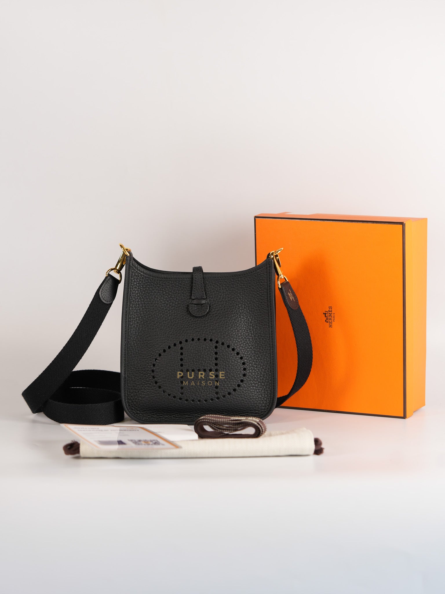 Evelyne TPM Black Clemence Leather in Gold Hardware Stamp D (2019) | Purse Maison Luxury Bags Shop