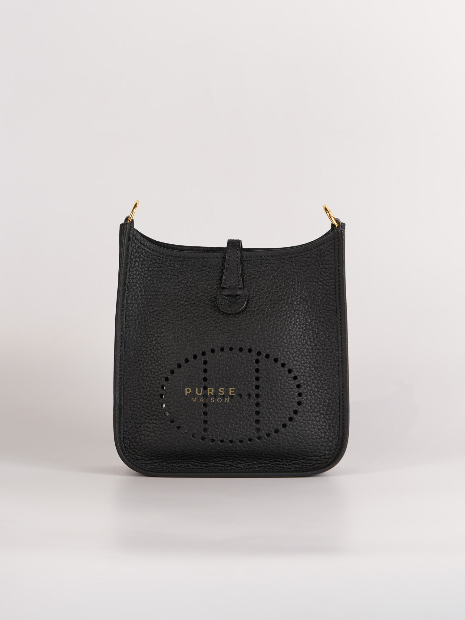 Evelyne TPM Black Clemence Leather in Gold Hardware Stamp D (2019) | Purse Maison Luxury Bags Shop