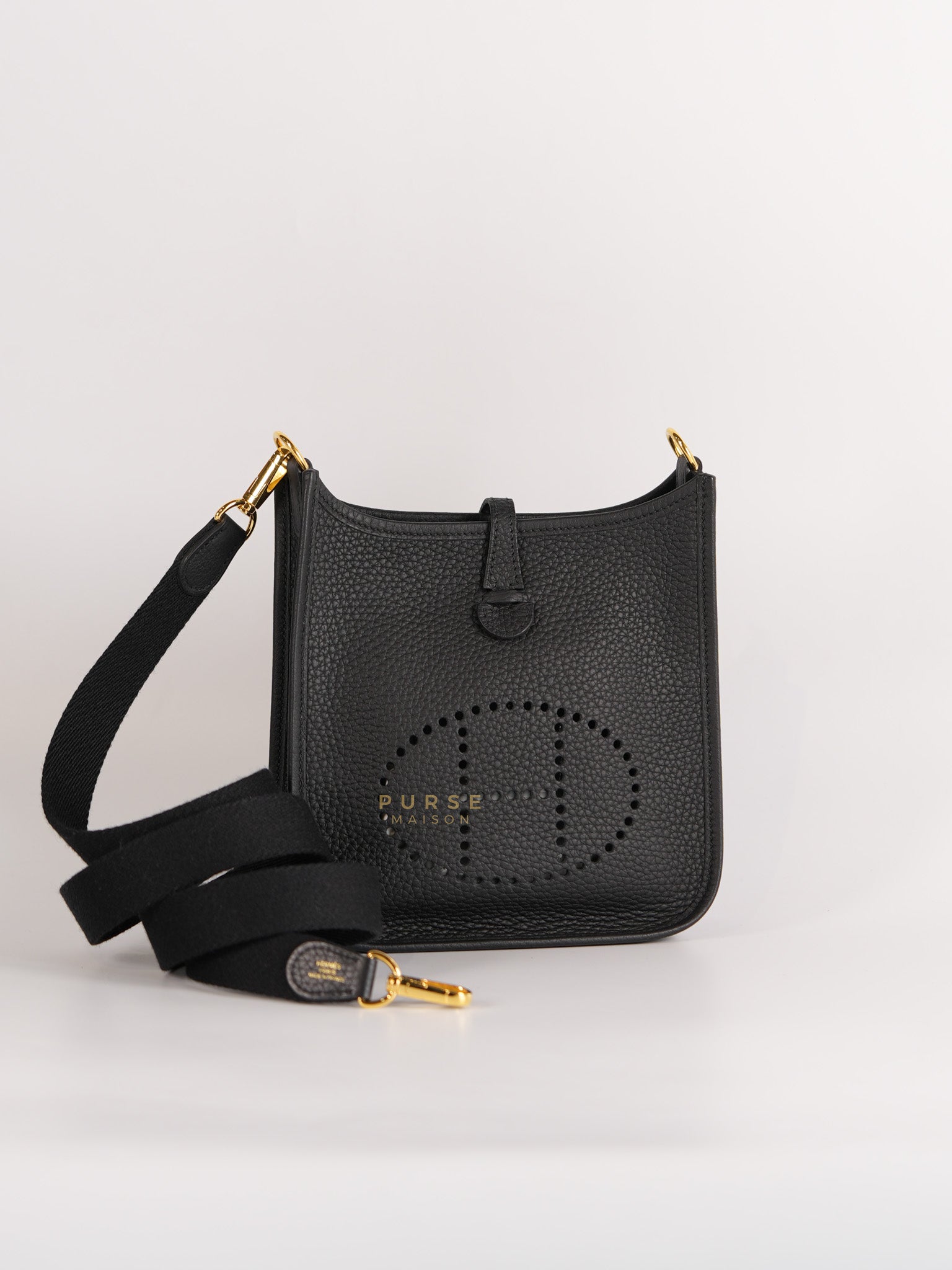 Evelyne TPM Black Clemence Leather in Gold Hardware Stamp D (2019) | Purse Maison Luxury Bags Shop