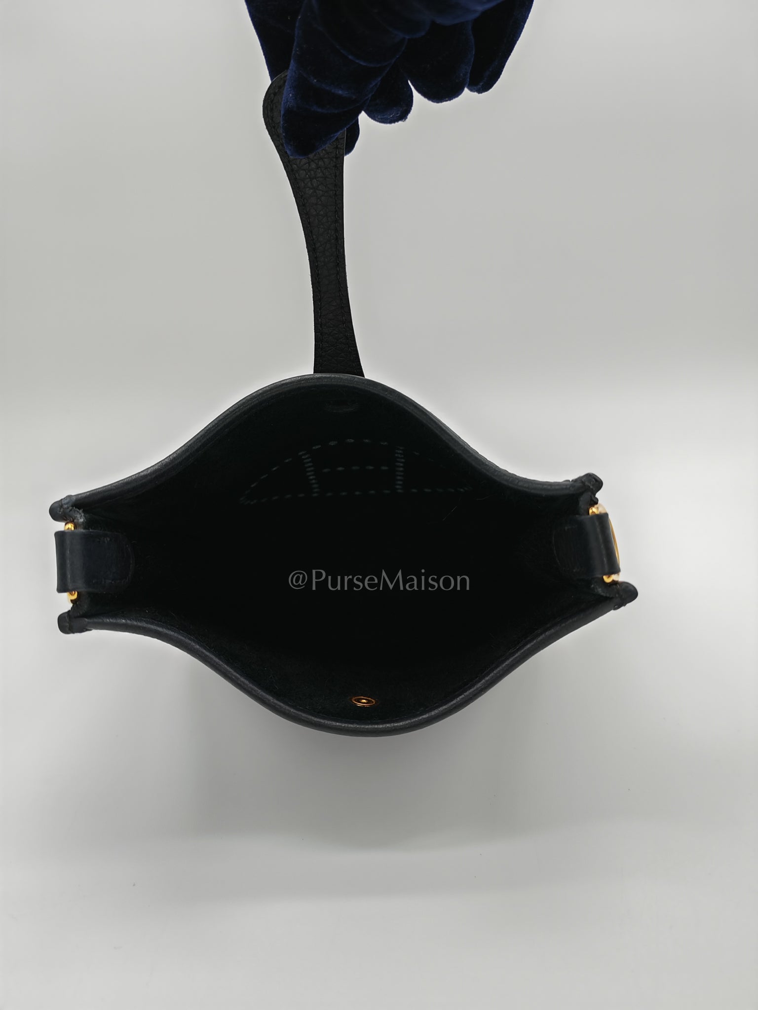 Evelyne TPM Black in Clemence Leather and Gold Hardware Stamp Z (2021) | Purse Maison Luxury Bags Shop