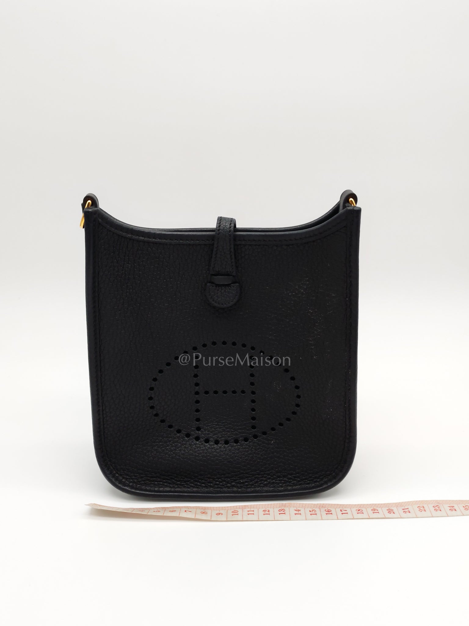 Evelyne TPM Black in Clemence Leather and Gold Hardware Stamp Z (2021) | Purse Maison Luxury Bags Shop