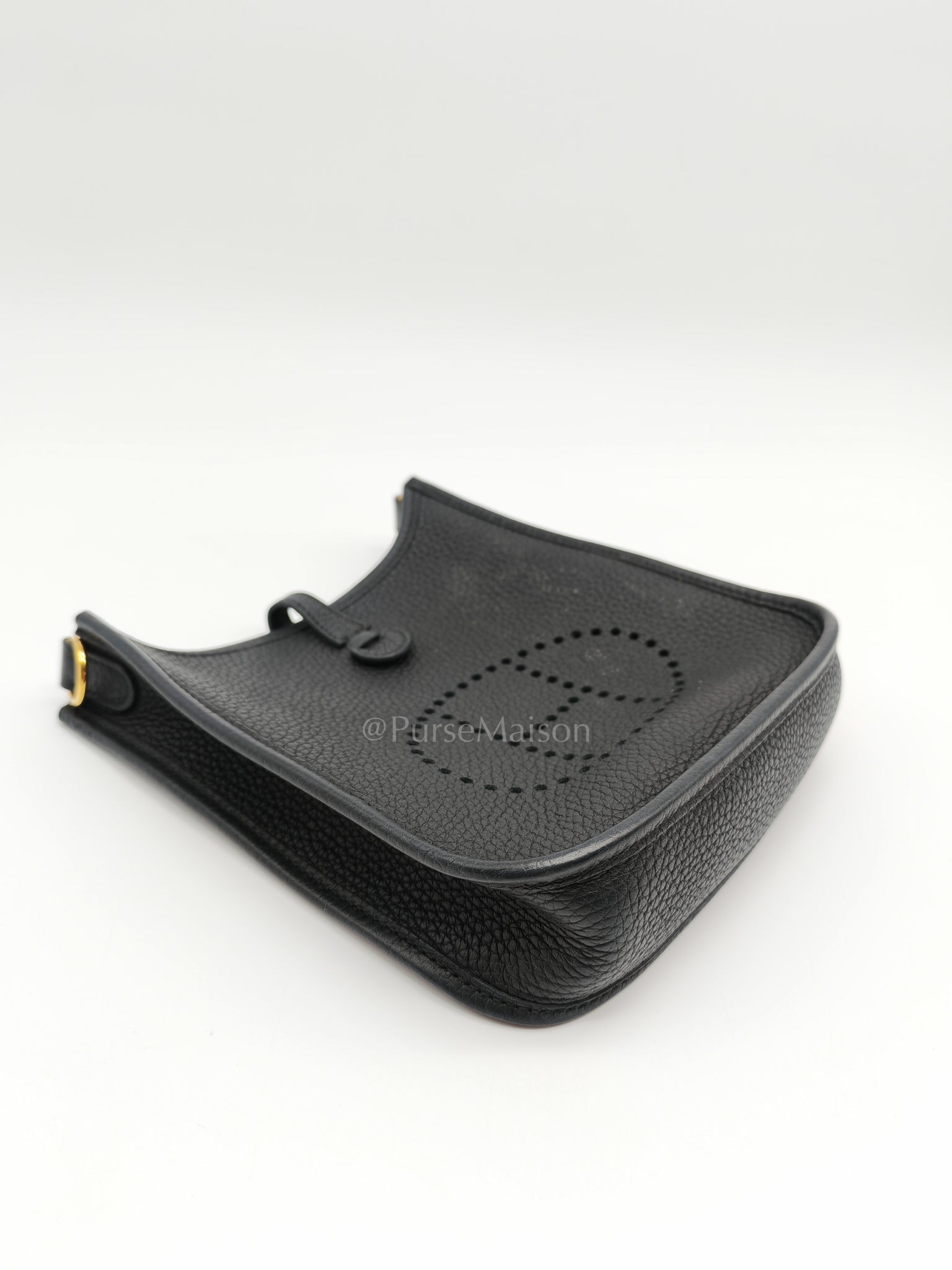Evelyne TPM Black in Clemence Leather and Gold Hardware Stamp Z (2021) | Purse Maison Luxury Bags Shop