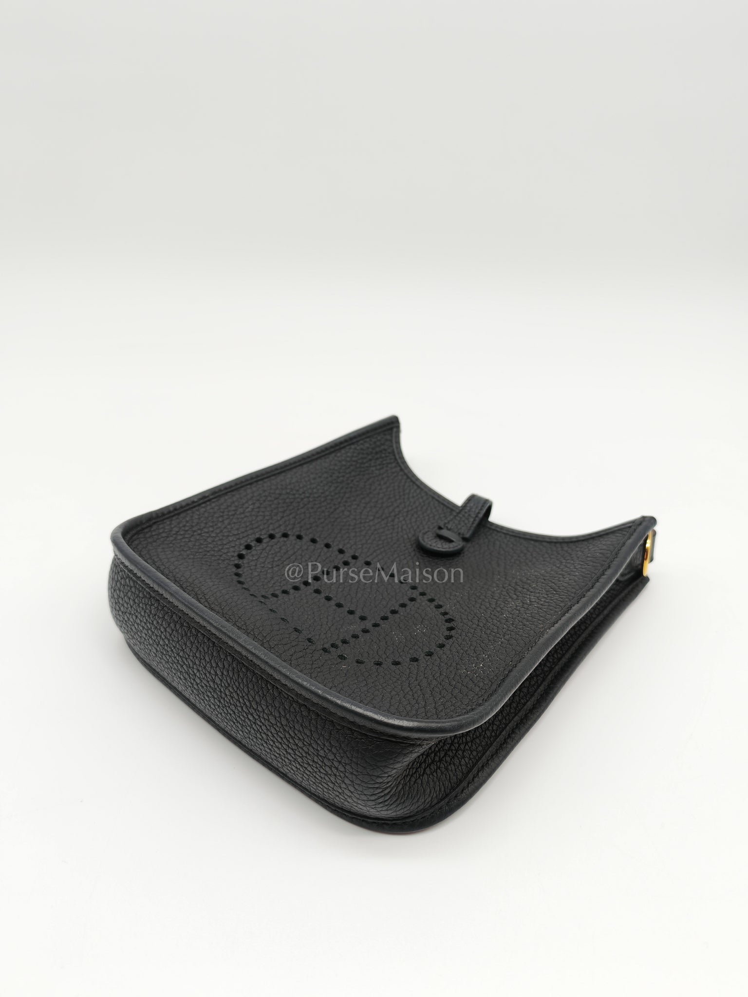 Evelyne TPM Black in Clemence Leather and Gold Hardware Stamp Z (2021) | Purse Maison Luxury Bags Shop