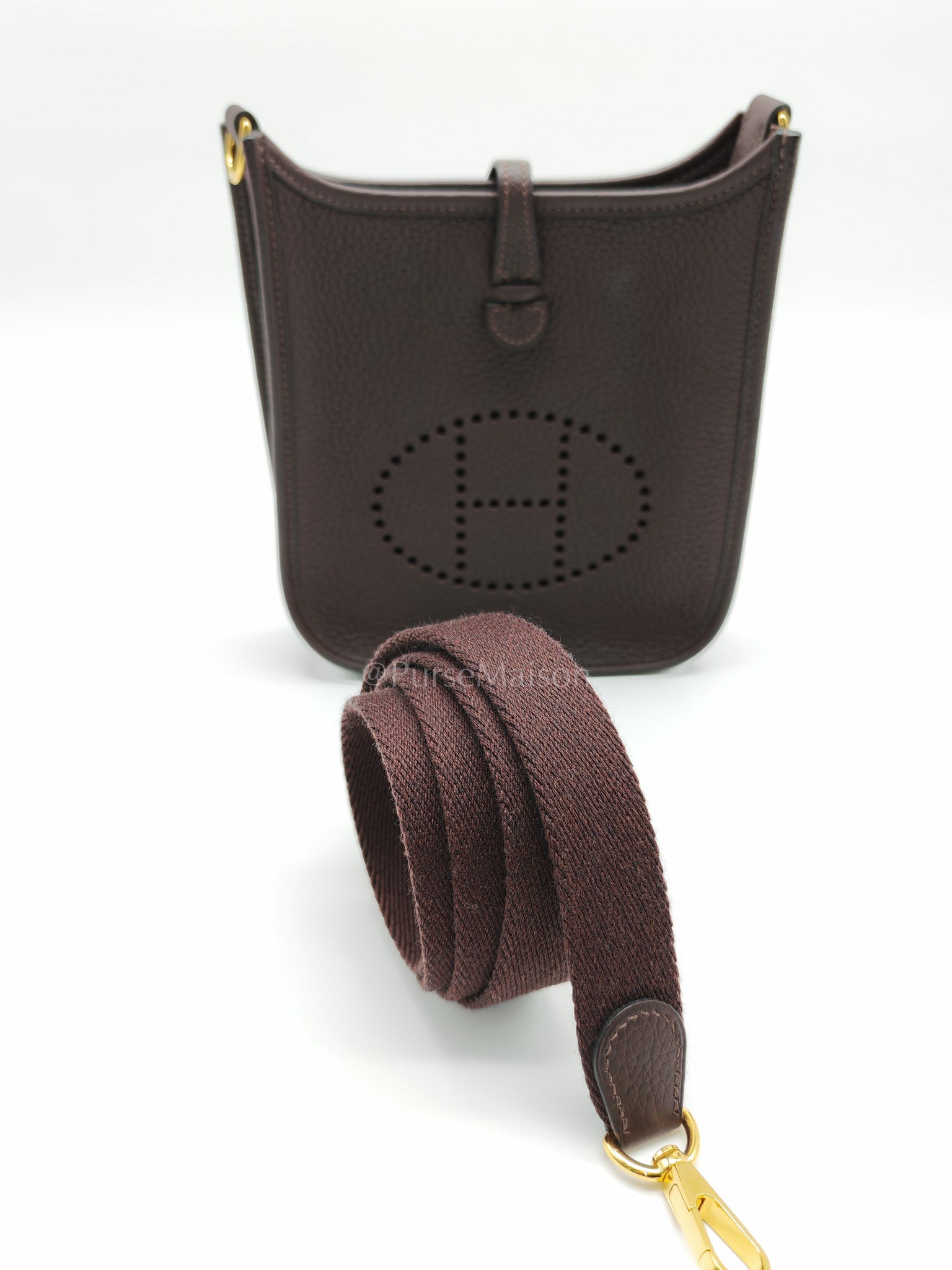 Evelyne TPM Ebene in Clemence Leather and Gold Hardware Stamp Z (2021) | Purse Maison Luxury Bags Shop