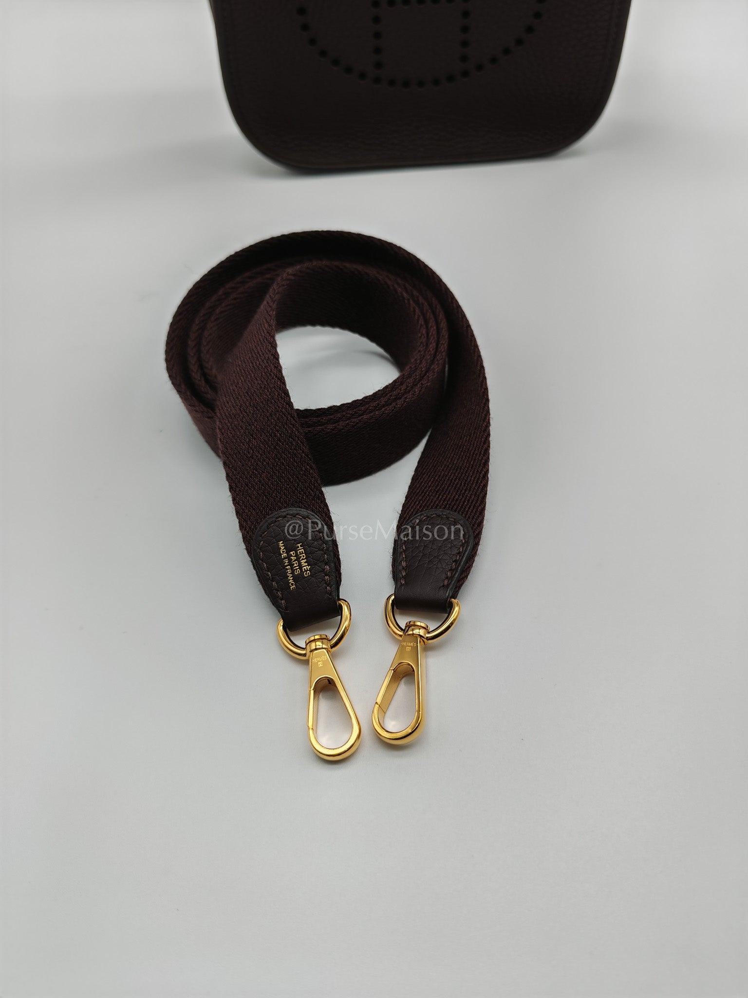 Evelyne TPM Ebene in Clemence Leather and Gold Hardware Stamp Z (2021) | Purse Maison Luxury Bags Shop