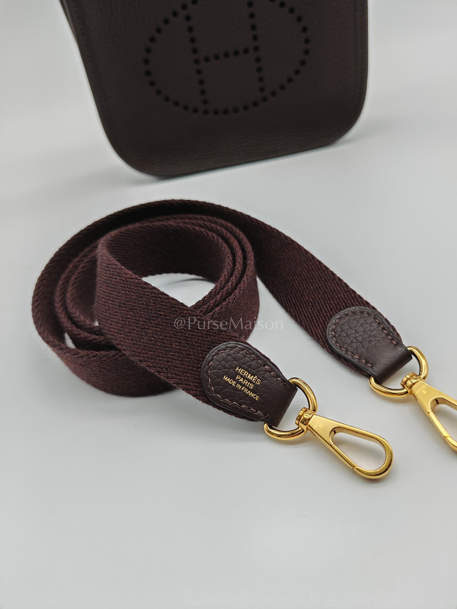 Evelyne TPM Ebene in Clemence Leather and Gold Hardware Stamp Z (2021) | Purse Maison Luxury Bags Shop