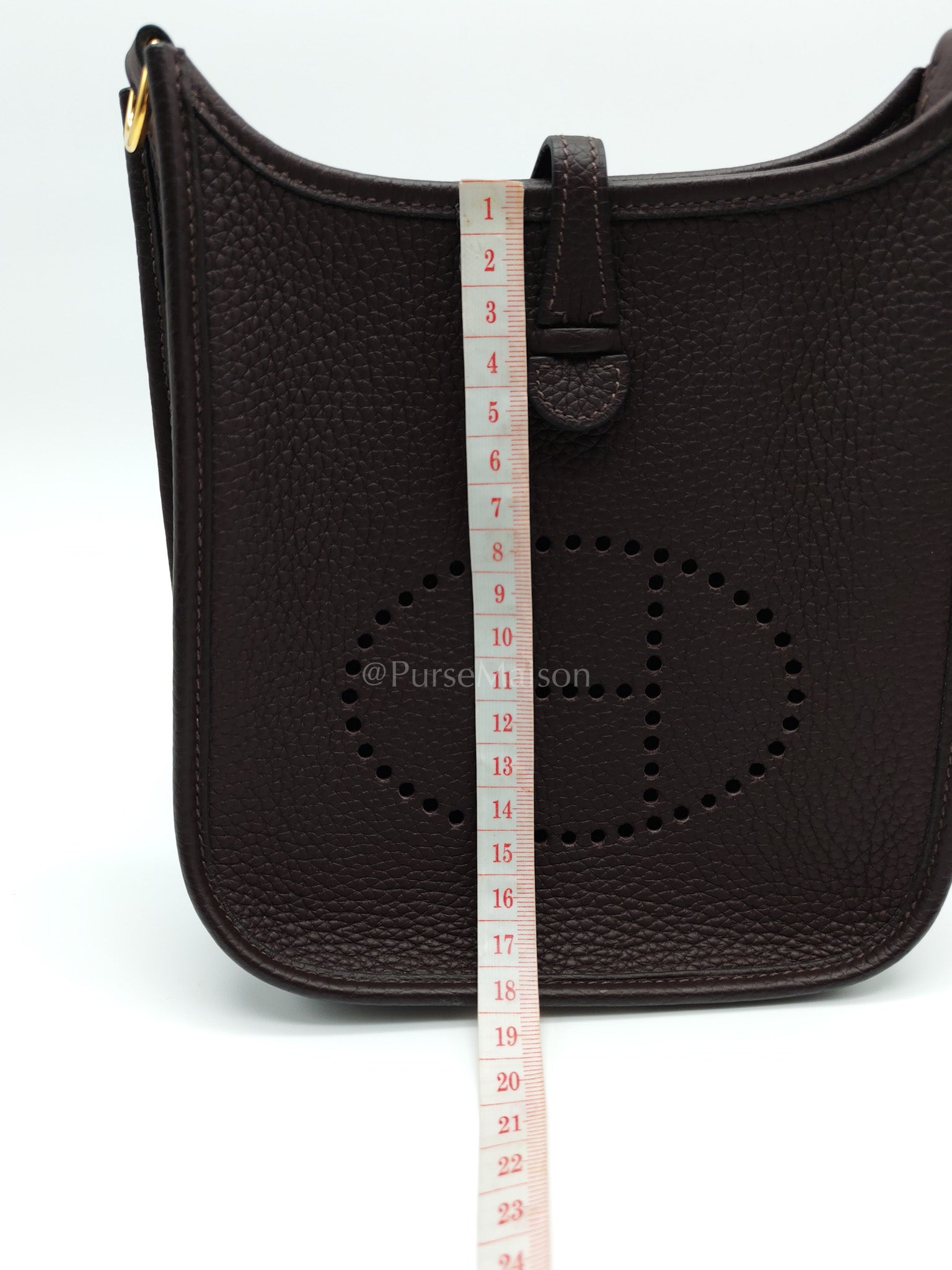 Evelyne TPM Ebene in Clemence Leather and Gold Hardware Stamp Z (2021) | Purse Maison Luxury Bags Shop