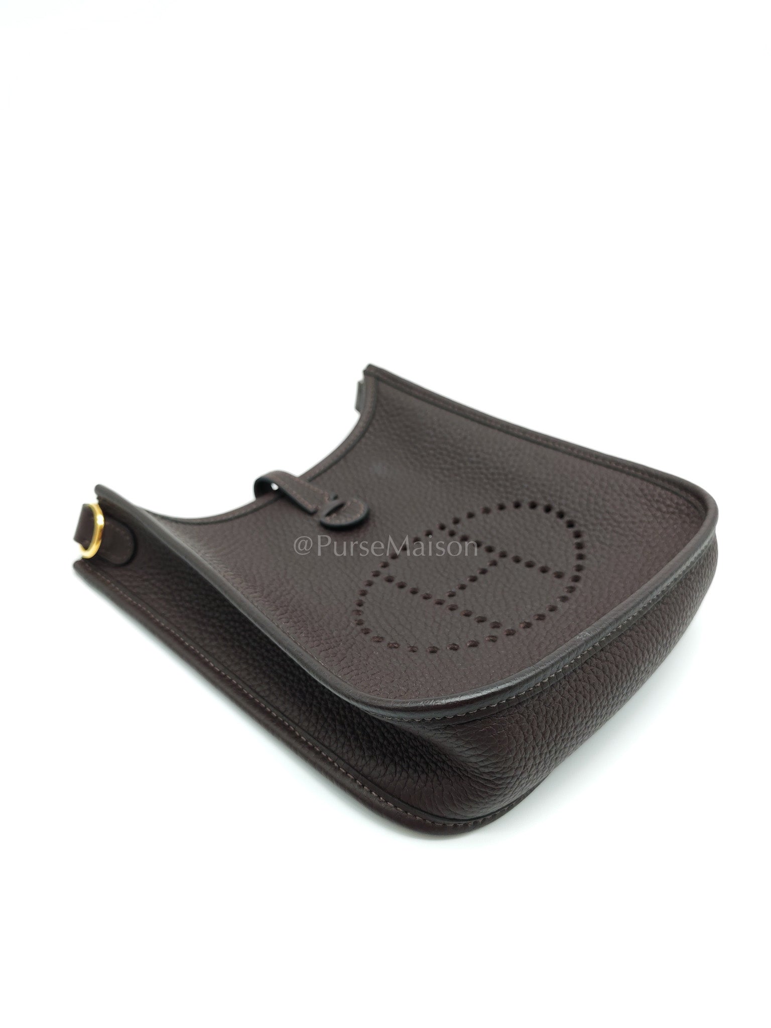 Evelyne TPM Ebene in Clemence Leather and Gold Hardware Stamp Z (2021) | Purse Maison Luxury Bags Shop