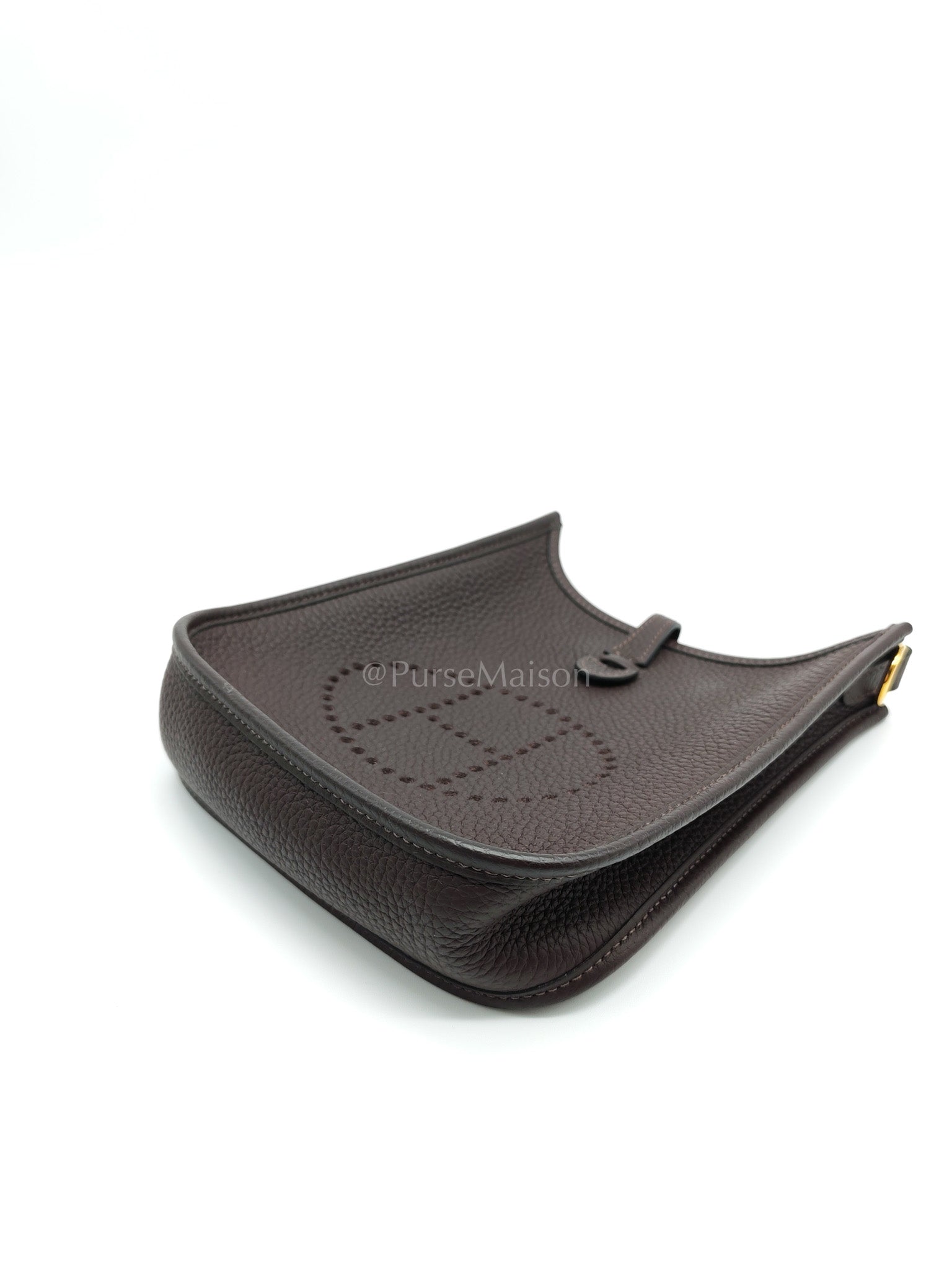 Evelyne TPM Ebene in Clemence Leather and Gold Hardware Stamp Z (2021) | Purse Maison Luxury Bags Shop