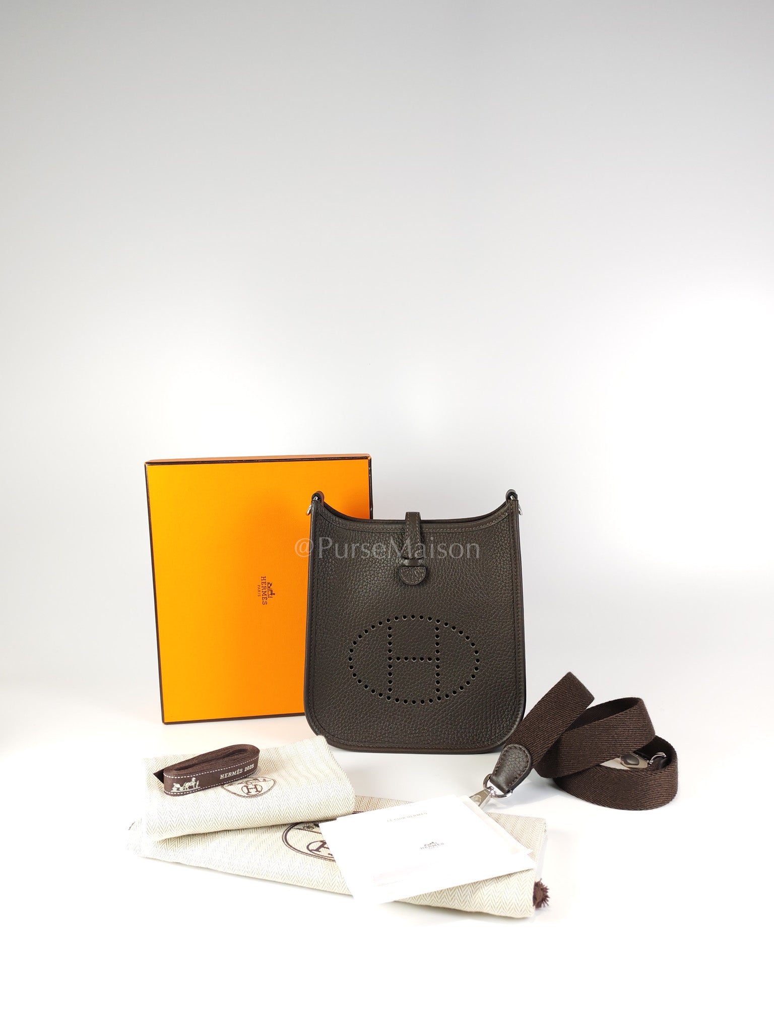 Evelyne TPM Ebene in Clemence Leather and Palladium Hardware Stamp K (2025) | Purse Maison Luxury Bags Shop