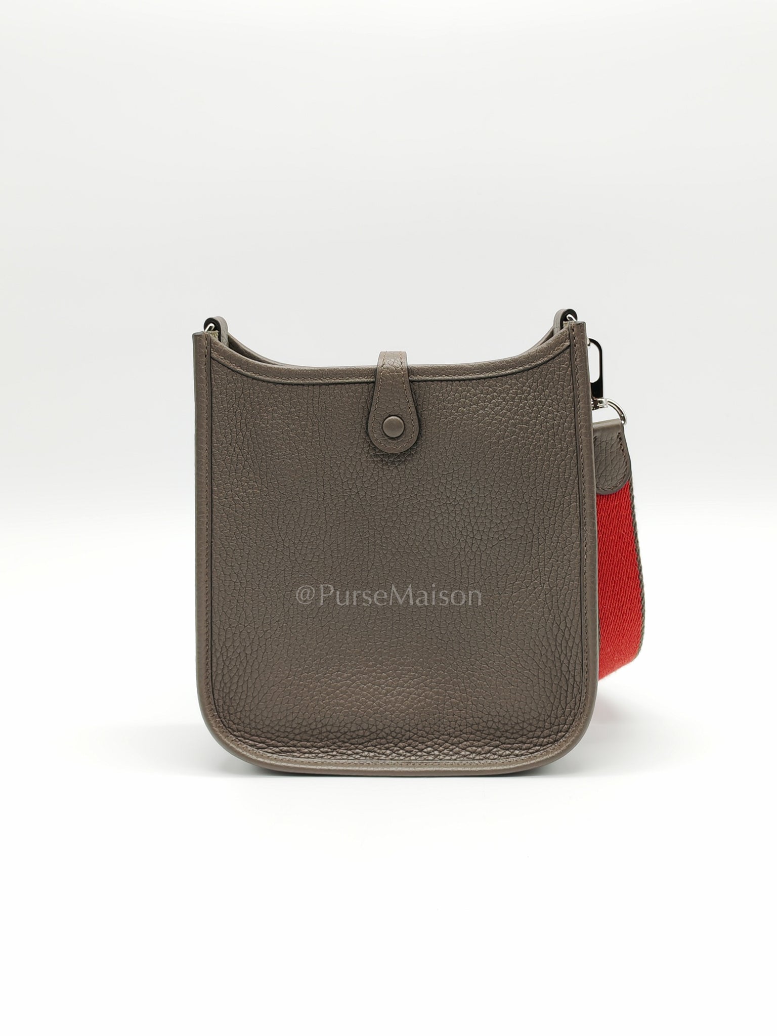 Evelyne TPM Etain in Clemence Leather and Palladium Hardware Bi-color Strap Stamp T (2015) | Purse Maison Luxury Bags Shop