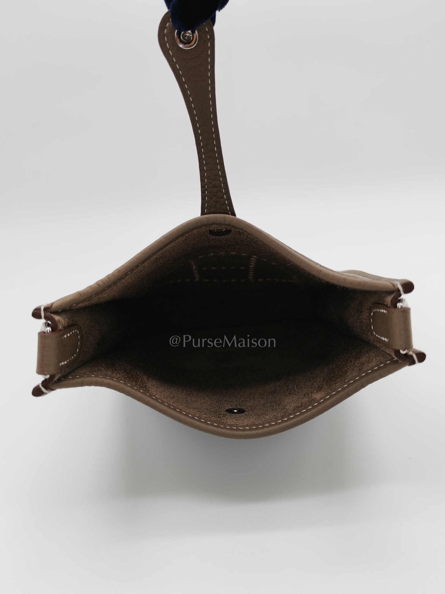 Evelyne TPM Etoupe in Clemence Leather and Palladium Hardware Stamp K (2025) | Purse Maison Luxury Bags Shop