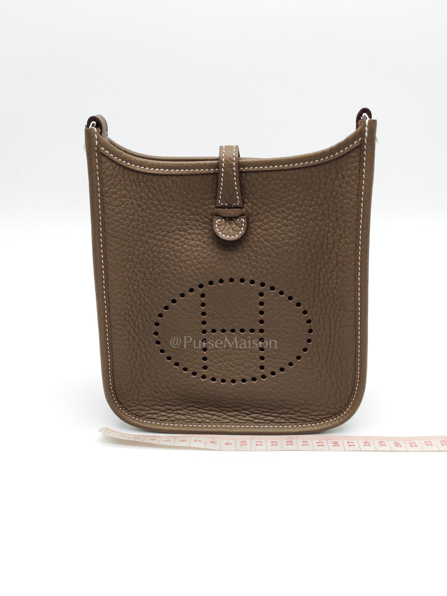 Evelyne TPM Etoupe in Clemence Leather and Palladium Hardware Stamp K (2025) | Purse Maison Luxury Bags Shop