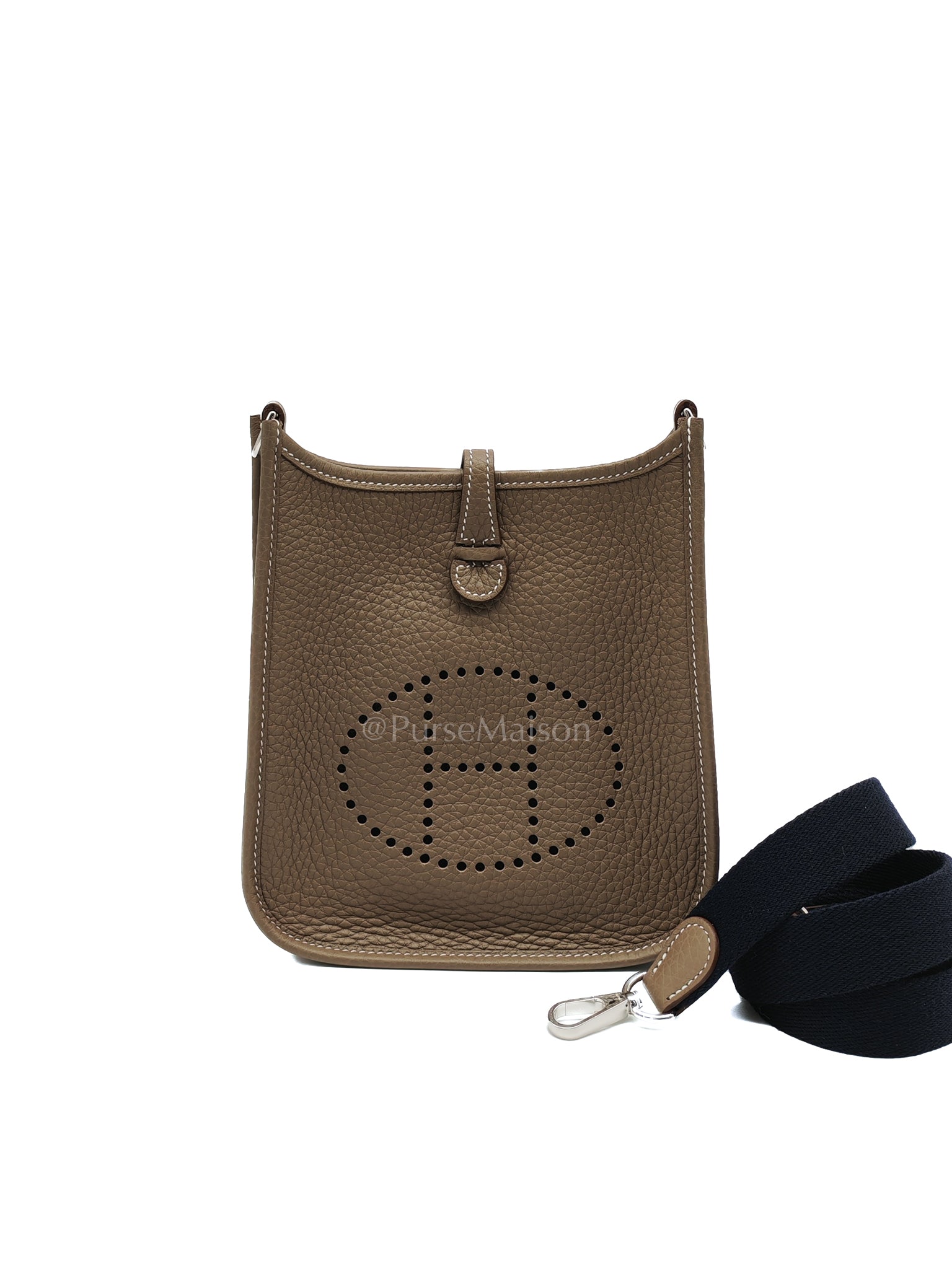 Evelyne TPM Etoupe in Clemence Leather and Palladium Hardware Stamp K (2025) | Purse Maison Luxury Bags Shop