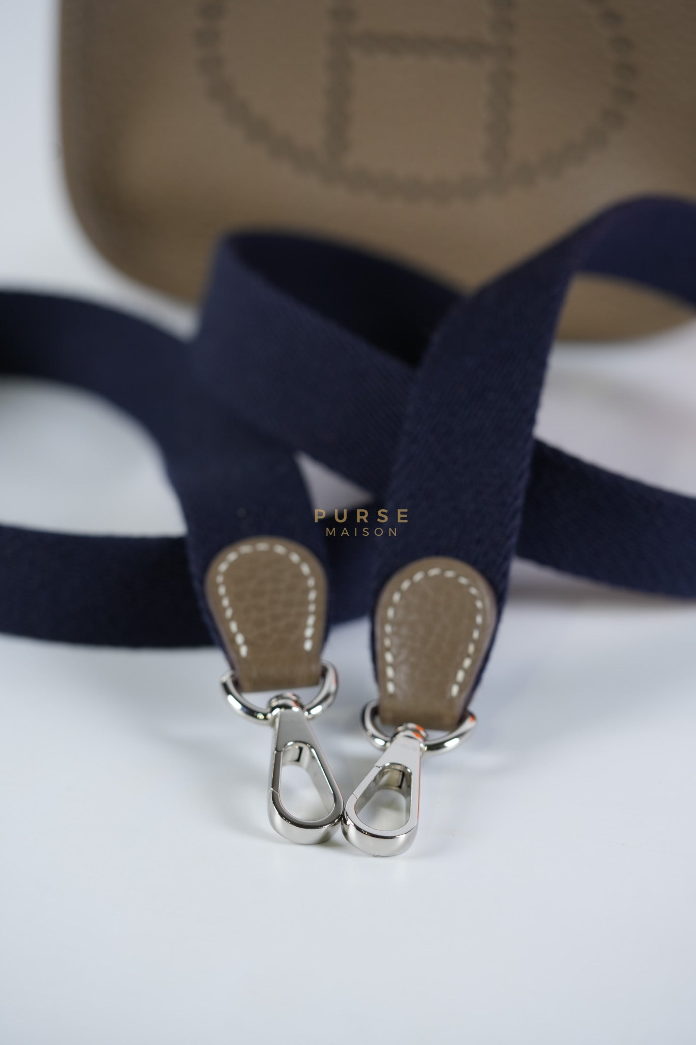 Evelyne TPM Etoupe in Clemence Leather and Palladium Hardware Stamp Y (2020) | Purse Maison Luxury Bags Shop