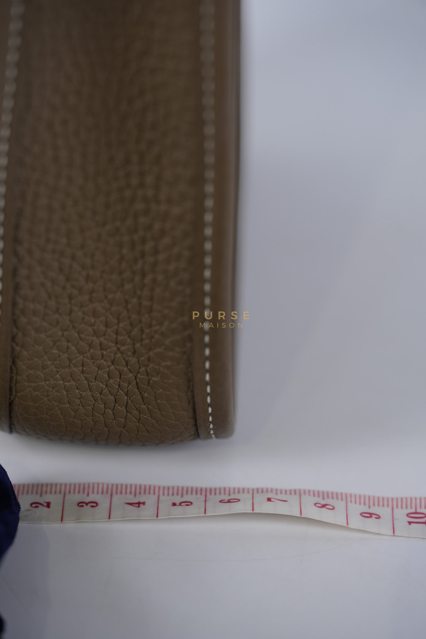 Evelyne TPM Etoupe in Clemence Leather and Palladium Hardware Stamp Y (2020) | Purse Maison Luxury Bags Shop