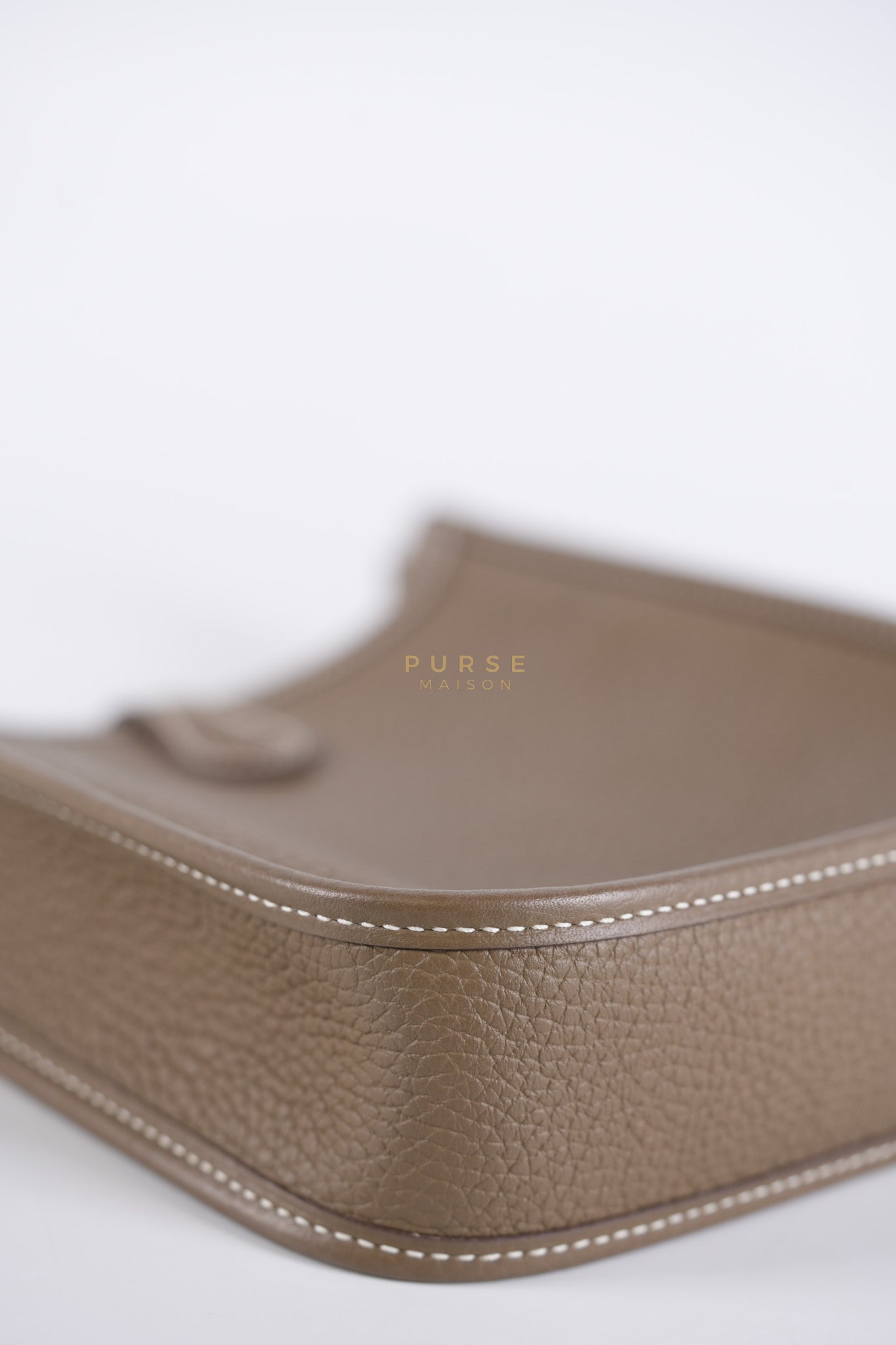 Evelyne TPM Etoupe in Clemence Leather and Palladium Hardware Stamp Y (2020) | Purse Maison Luxury Bags Shop