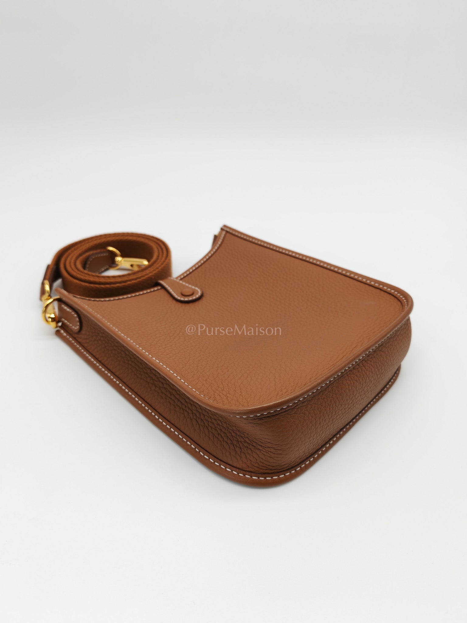 Evelyne TPM Gold Clemence Leather and Gold Hardware Stamp W(2024) | Purse Maison Luxury Bags Shop