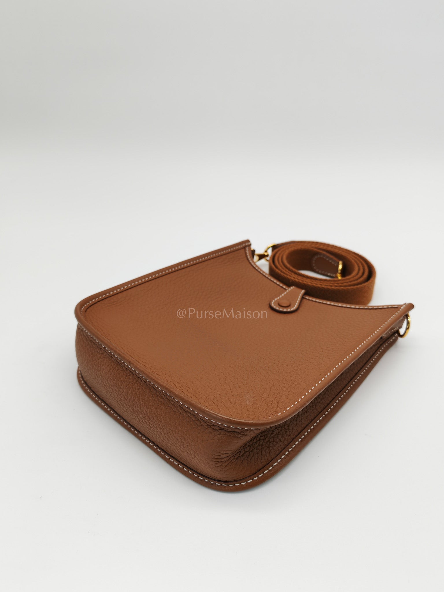 Evelyne TPM Gold Clemence Leather and Gold Hardware Stamp W(2024) | Purse Maison Luxury Bags Shop