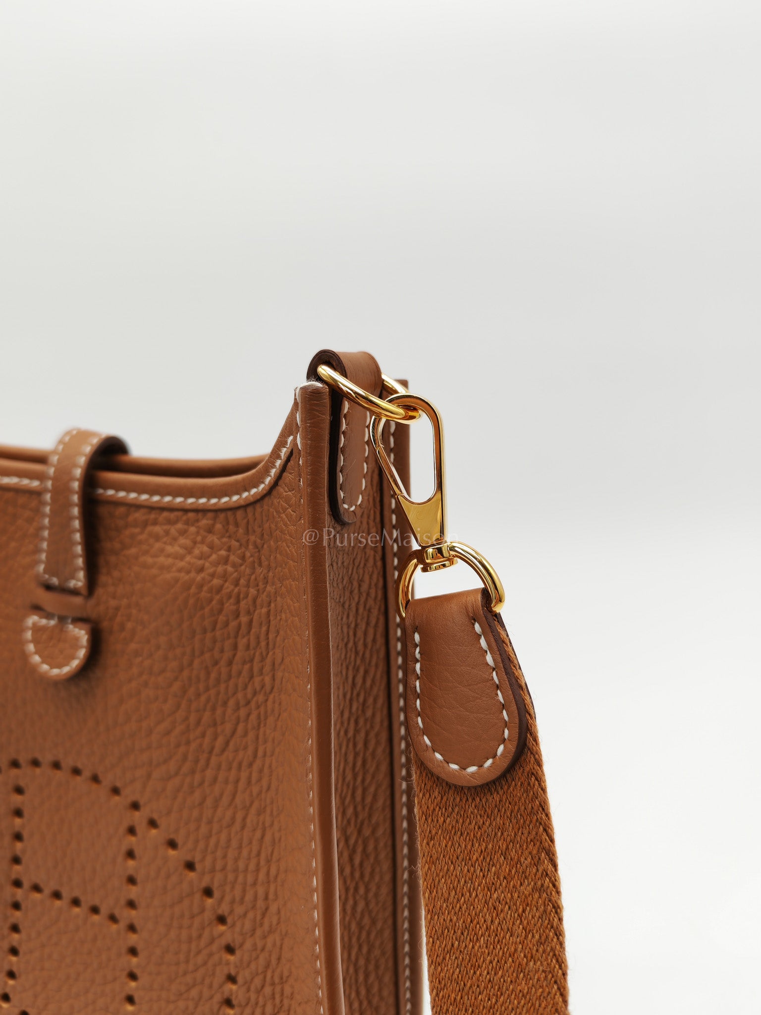 Evelyne TPM Gold Clemence Leather and Gold Hardware Stamp W(2024) | Purse Maison Luxury Bags Shop