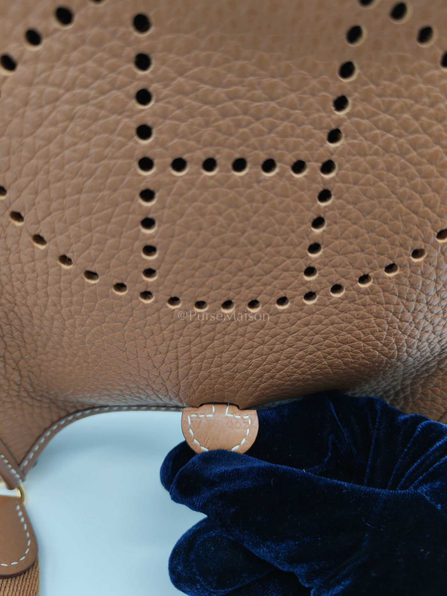 Evelyne TPM Gold Clemence Leather and Gold Hardware Stamp W(2024) | Purse Maison Luxury Bags Shop