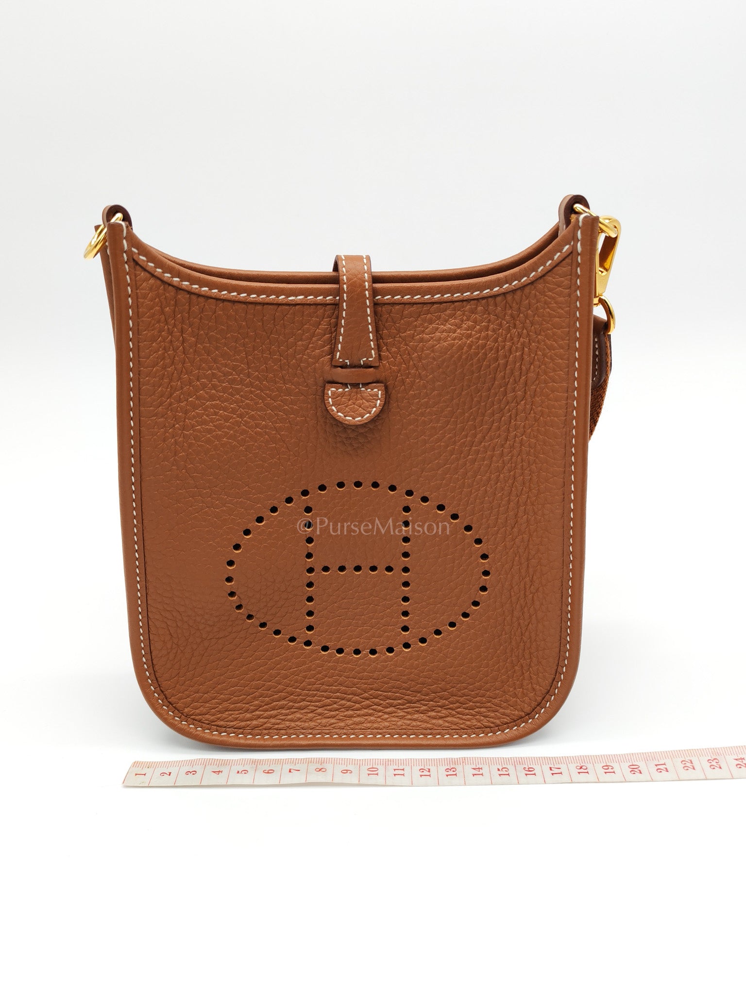 Evelyne TPM Gold Clemence Leather and Gold Hardware Stamp W(2024) | Purse Maison Luxury Bags Shop