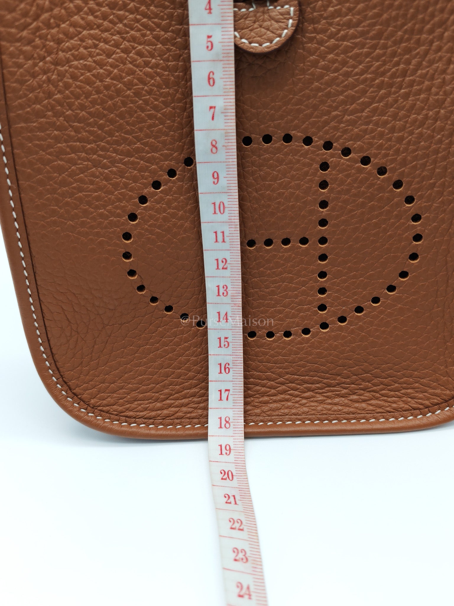 Evelyne TPM Gold Clemence Leather and Gold Hardware Stamp W(2024) | Purse Maison Luxury Bags Shop