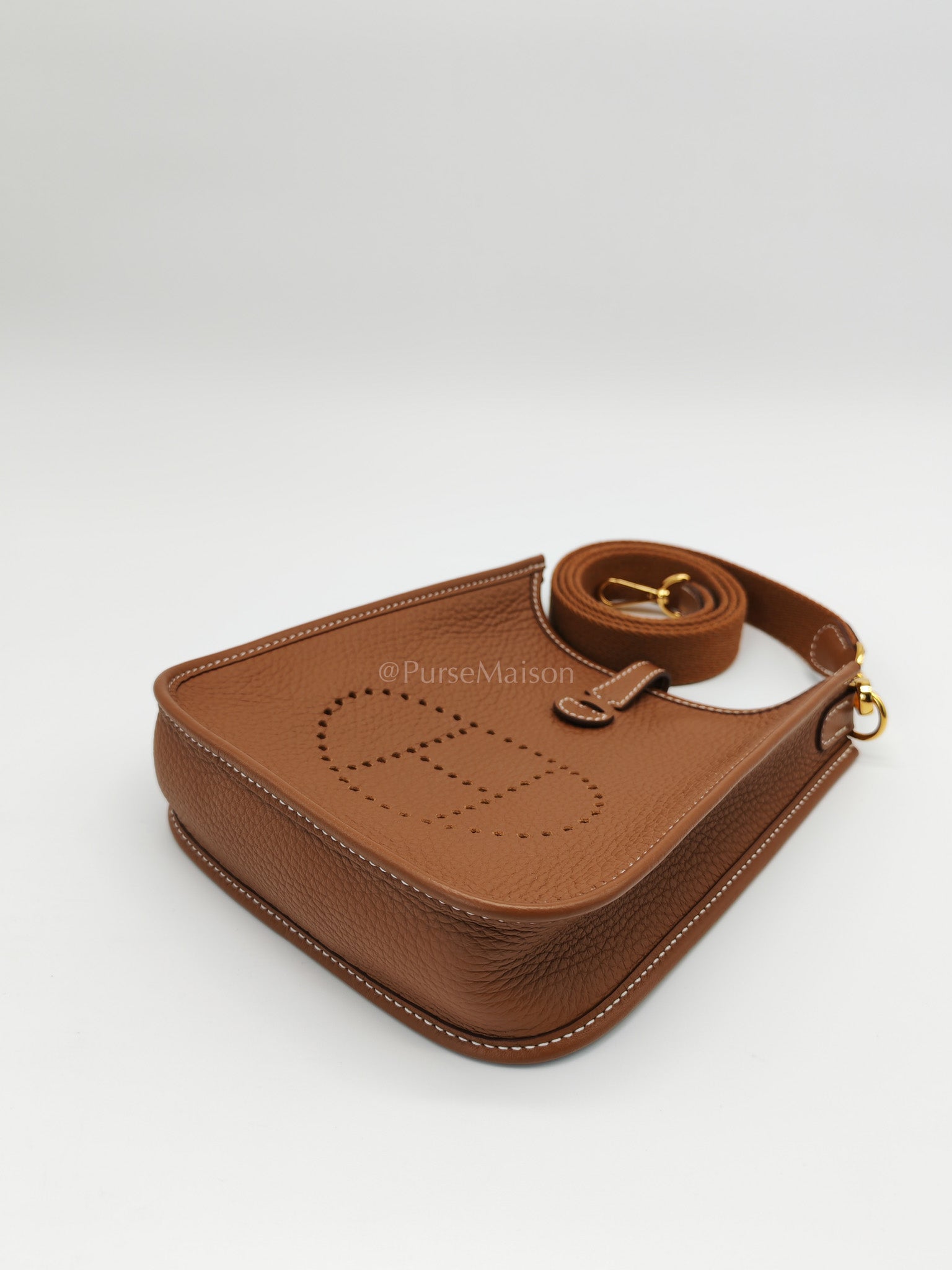 Evelyne TPM Gold Clemence Leather and Gold Hardware Stamp W(2024) | Purse Maison Luxury Bags Shop