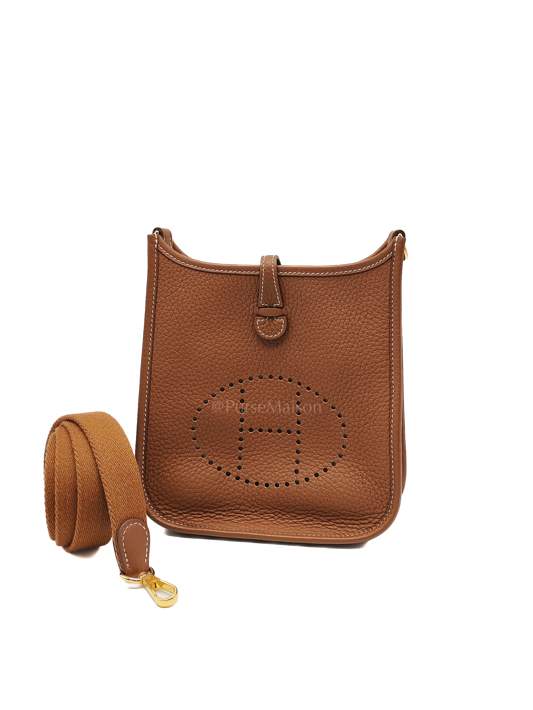 Evelyne TPM Gold Clemence Leather in Gold Hardware Stamp W(2024) | Purse Maison Luxury Bags Shop