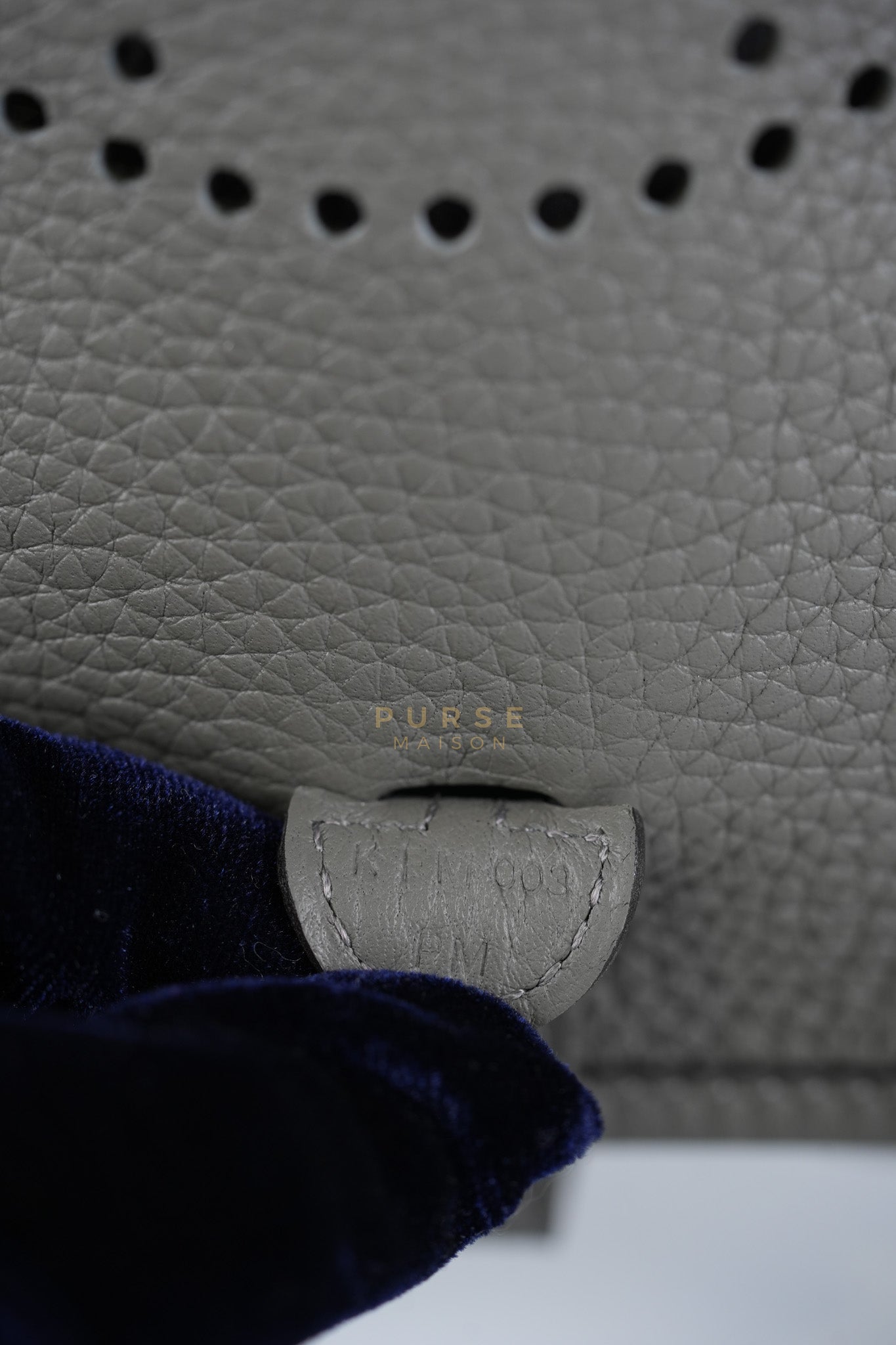 Evelyne TPM Gris Meyer Clemence Leather Palladium Hardware Stamp K(2025) | Purse Maison Luxury Bags Shop