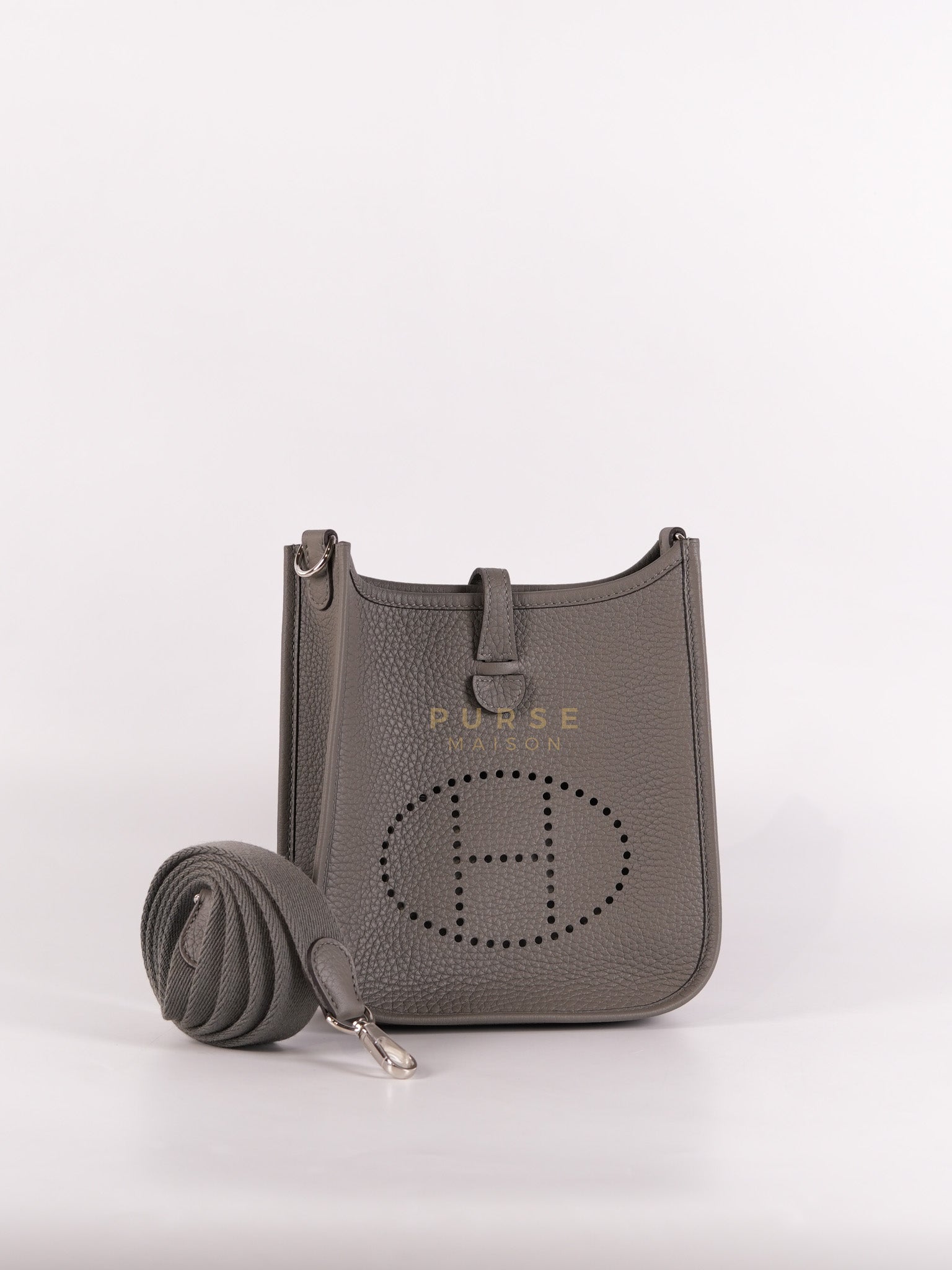 Evelyne TPM Gris Meyer Clemence Leather Palladium Hardware Stamp K(2025) | Purse Maison Luxury Bags Shop