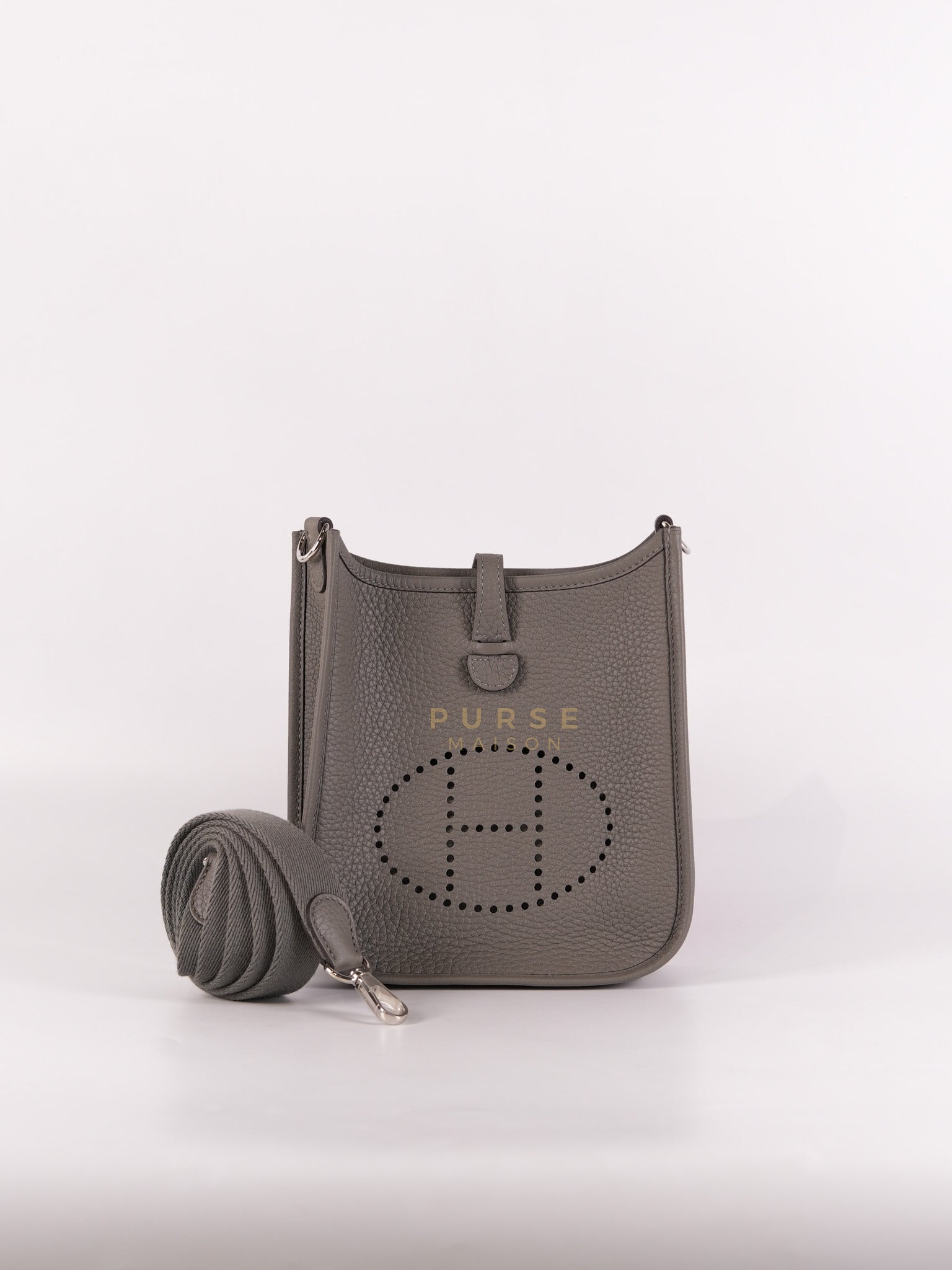 Evelyne TPM Gris Meyer Clemence Leather Palladium Hardware Stamp K(2025) | Purse Maison Luxury Bags Shop