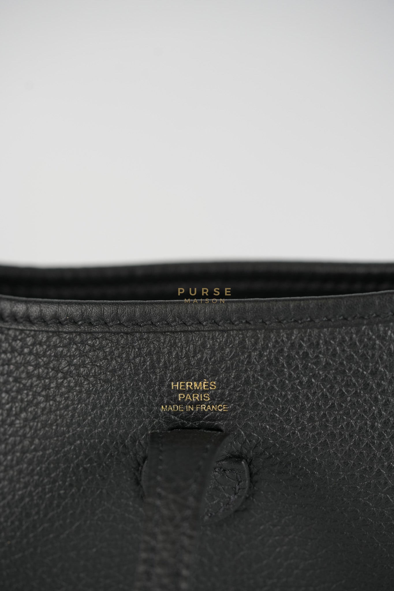 Evelyne TPM in Black Clemence Leather and Gold Hardware Stamp B (2023) | Purse Maison Luxury Bags Shop